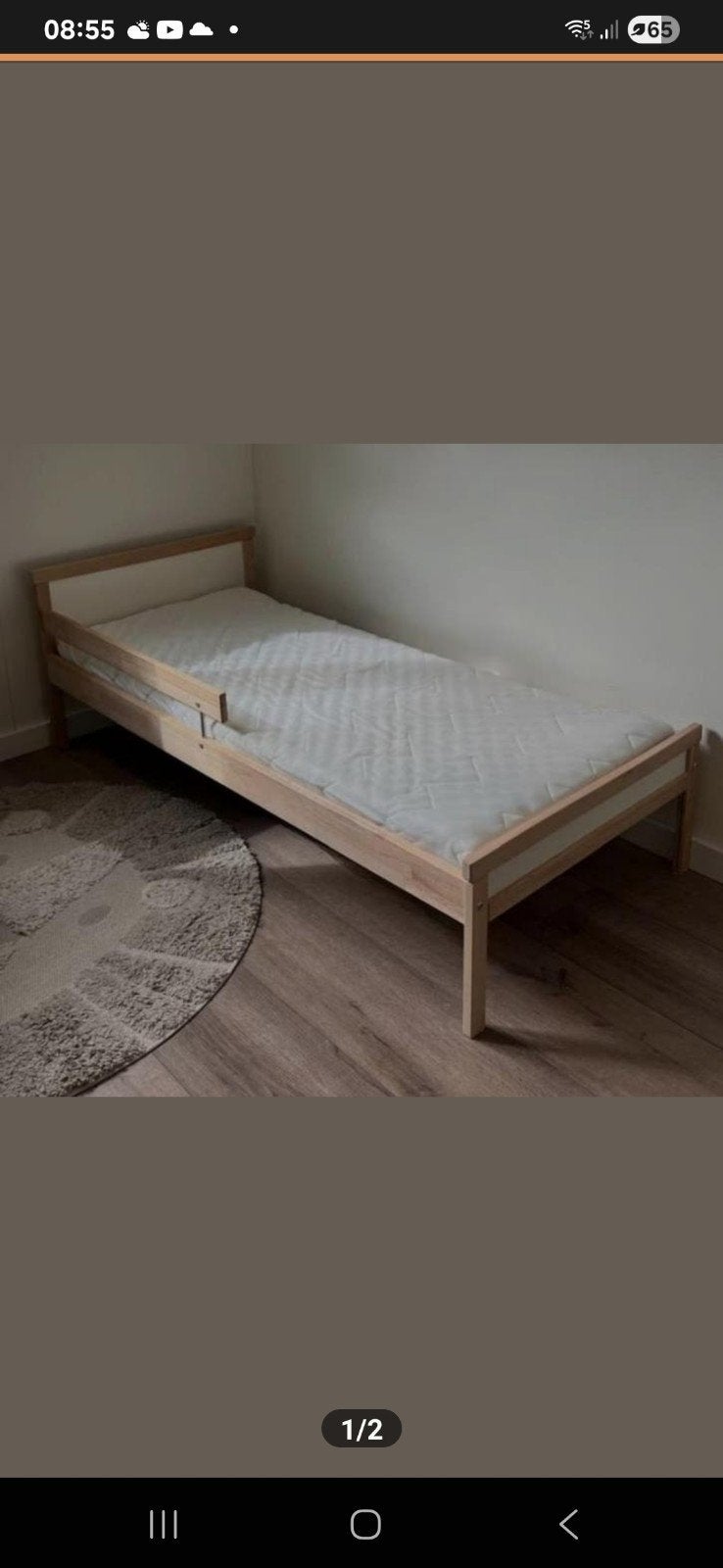 IKEA Sniglar kinderbed met lattenbodem, Ophalen, 140 tot 160 cm, 70 tot 85 cm, Lattenbodem