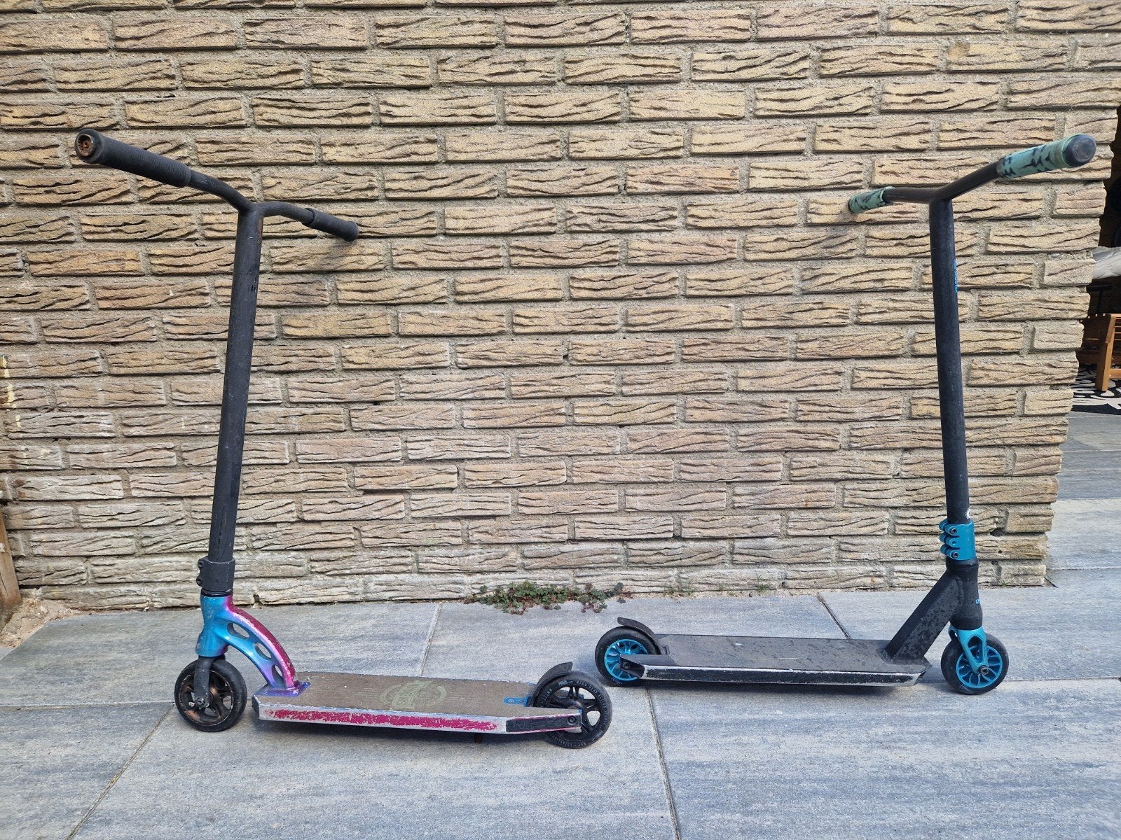 Twee professionele stuntsteppen, Ophalen, Gebruikt, Gewone step, Onbekend