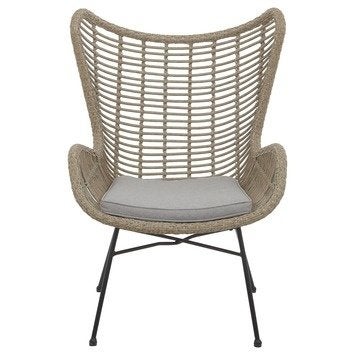 Tuin/lounge stoel Bobbi naturel wicker van Karwei, Tuin en Terras, Ophalen, Nieuw, Wicker