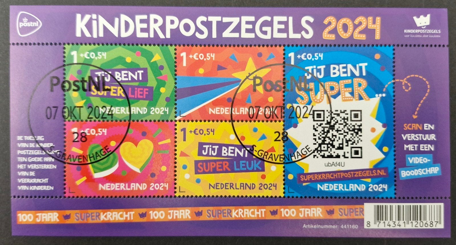 VEL Kinderpostzegels gestempeld 2024, Postzegels en Munten, Postzegels | Nederland, Verzenden, Na 1940, Gestempeld