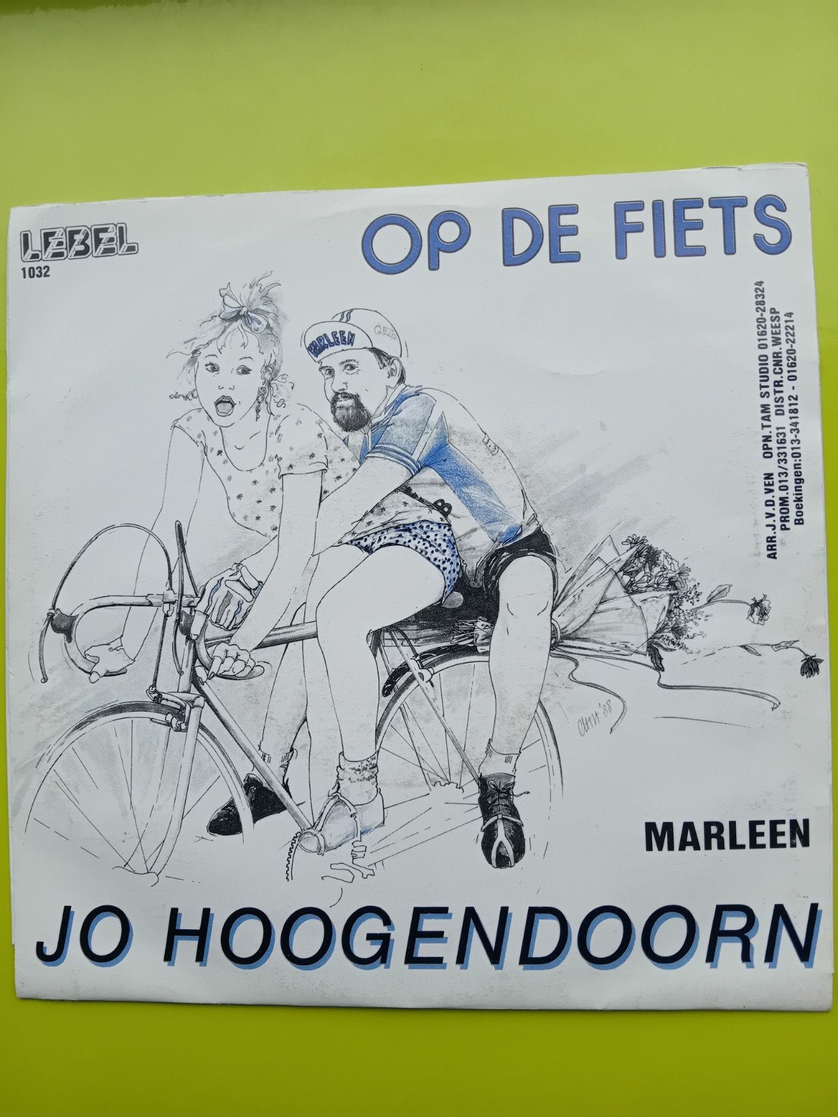 Jo Hoogendoorn - Op De Fiets (Marléén) - Vinyl Single, Gebruikt, Overige formaten, Levenslied of Smartlap, Fotohoes