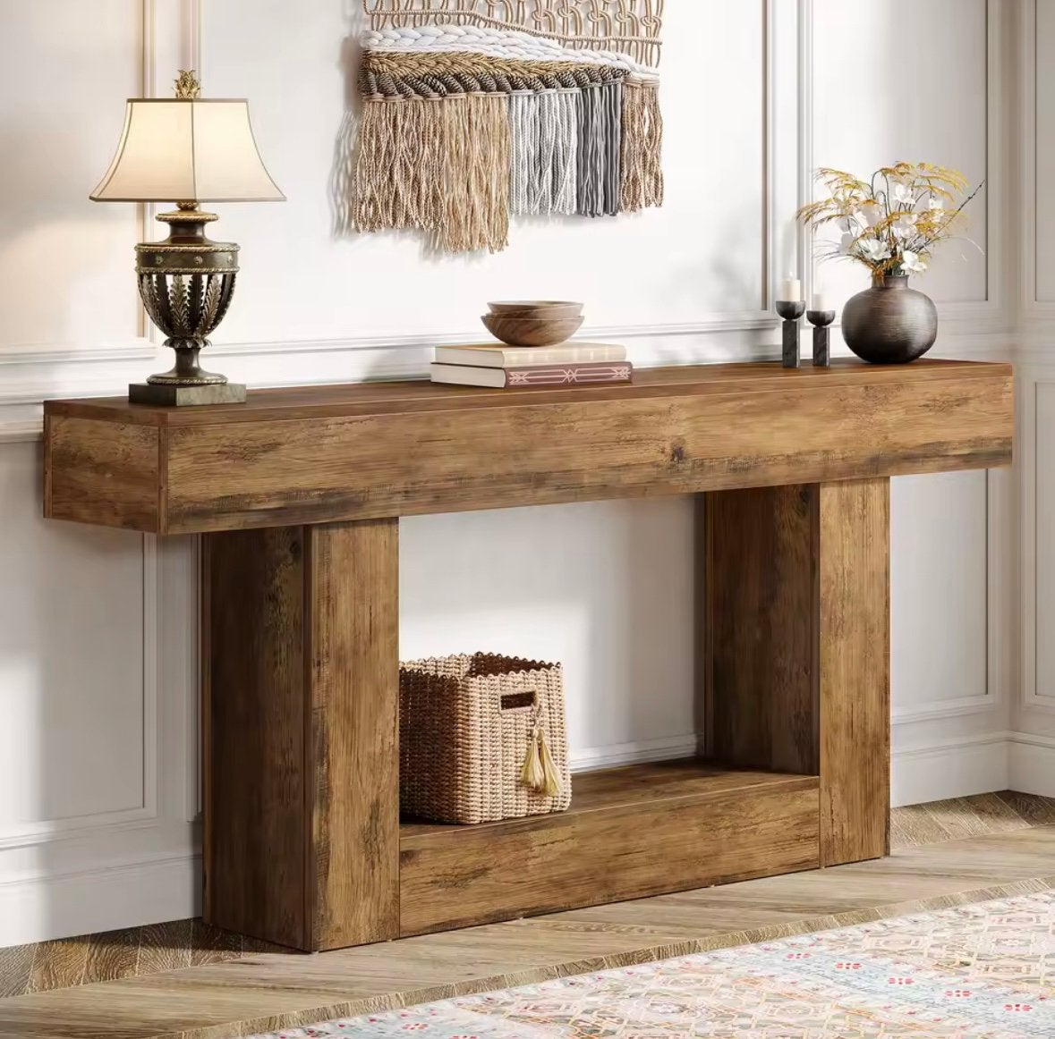Boerderijstijl Consoletafel / Wandtafel - Rustiek Bruin, Huis en Inrichting, Tafels | Sidetables, Verzenden, Nieuw