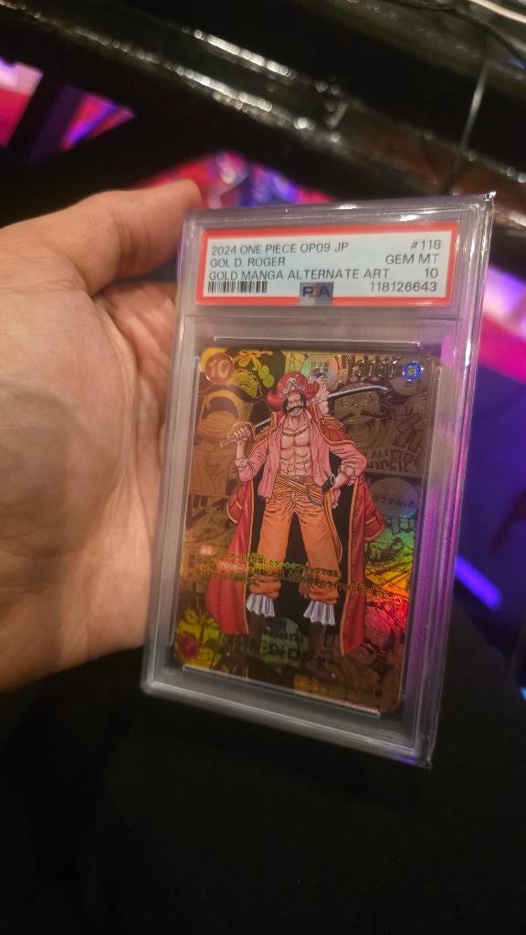 One Piece OP09-118 Gold Manga GOL D. ROGER. Psa 10!, Hobby en Vrije tijd, Verzamelkaartspellen | Overige, Ophalen, Zo goed als nieuw