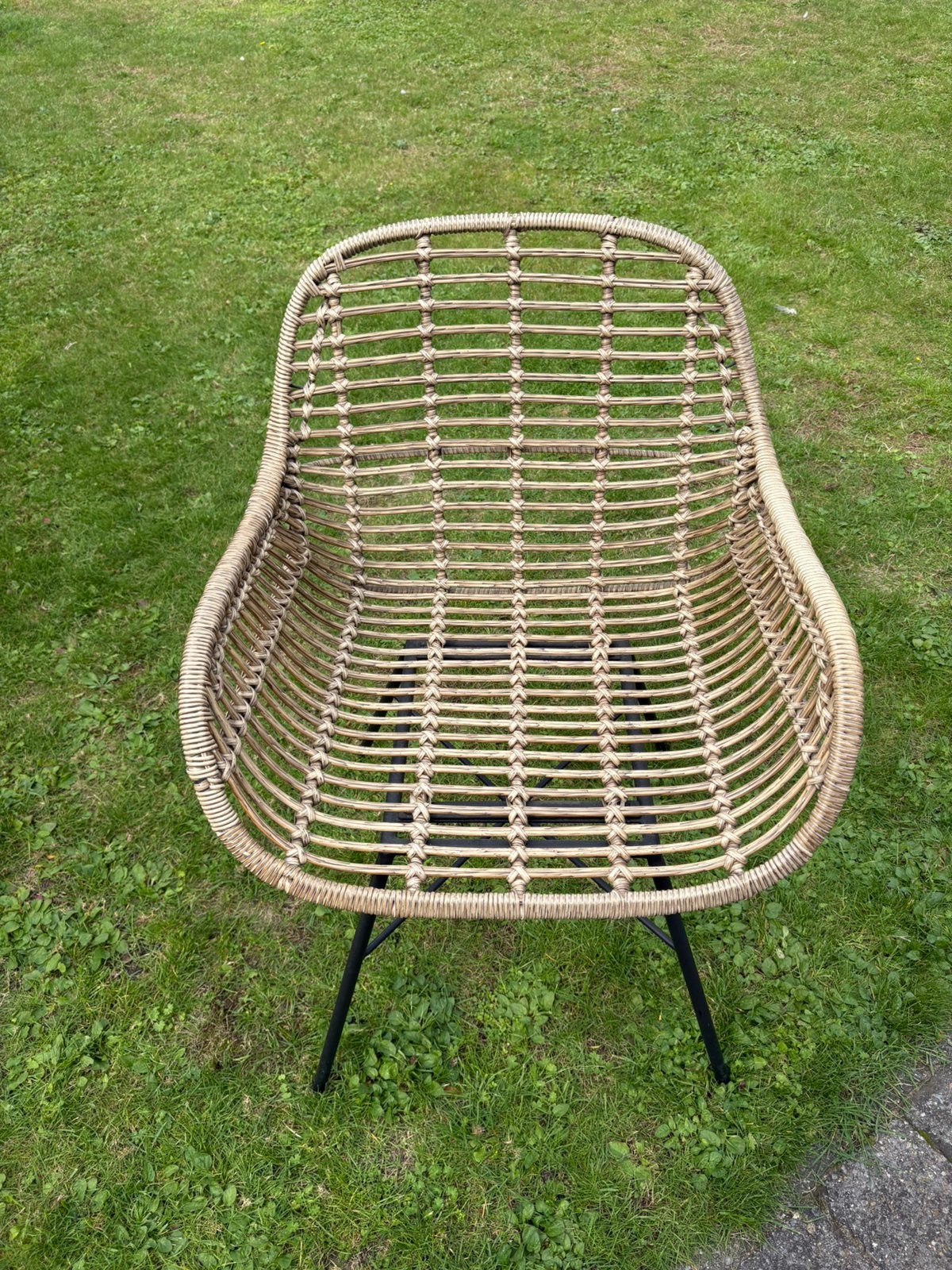ZGAN kunststof rotan fauteuil, Huis en Inrichting, Ophalen, Zo goed als nieuw, Kunststof, 50 tot 75 cm