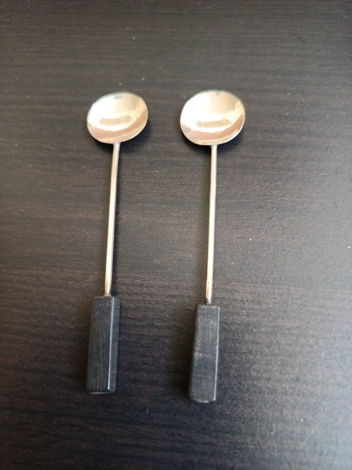 Vintage Mid-Century Modern Espresso Lepeltjes (Set van 2), Ophalen of Verzenden