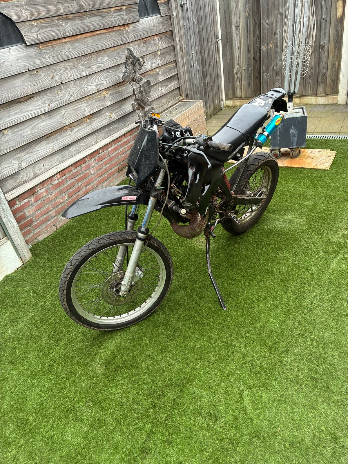 Zwarte crossmotor/brommer, Ophalen of Verzenden, Gebruikt, Maximaal 45 km/u