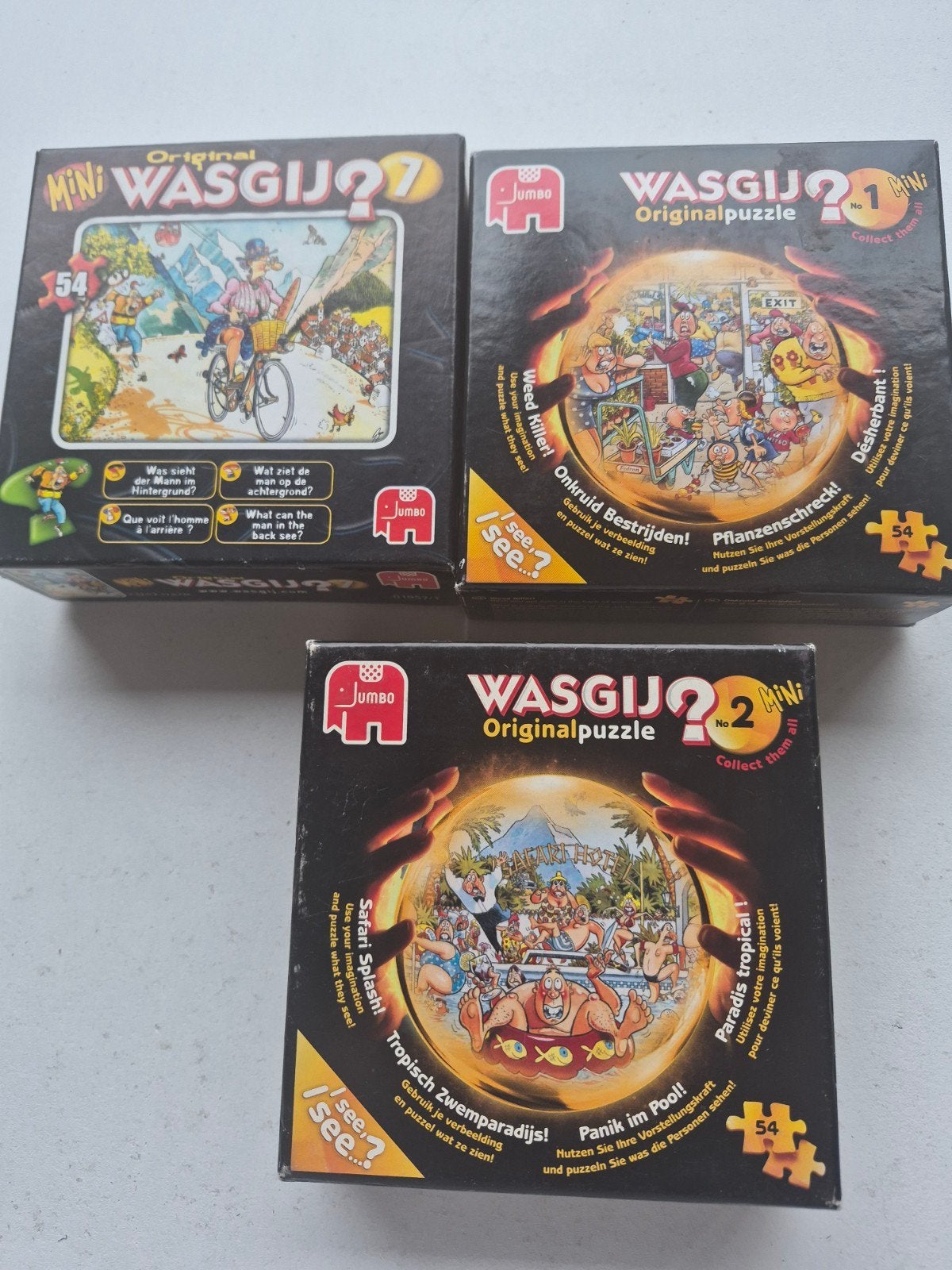 Jumbo Wasgij Mini Original Puzzels - Set van 3, Ophalen of Verzenden, Minder dan 500 stukjes, Gebruikt, Legpuzzel
