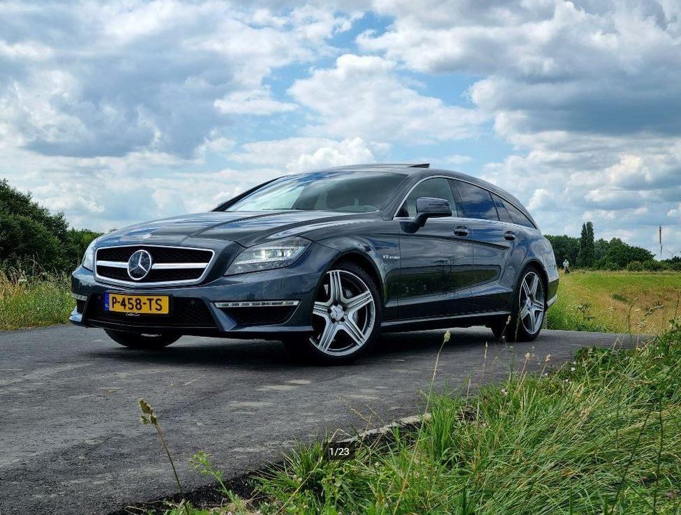 Mercedes-Benz CLS 63 AMG Shbr.aut7 2013 Grijs/Blauw, Auto's, Achterwielaandrijving, 120 €/maand, Stationwagon, CLS