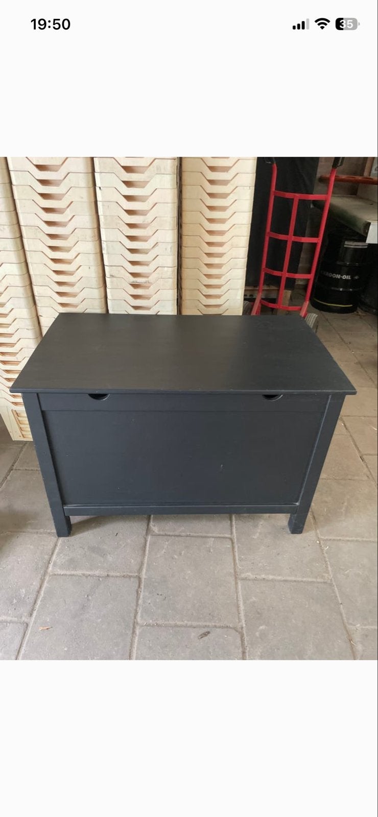 Zwarte houten opbergkist / speelgoedkist, Huis en Inrichting, Woonaccessoires | Kisten, Ophalen, 50 – 75, Gebruikt, 50 tot 100 cm