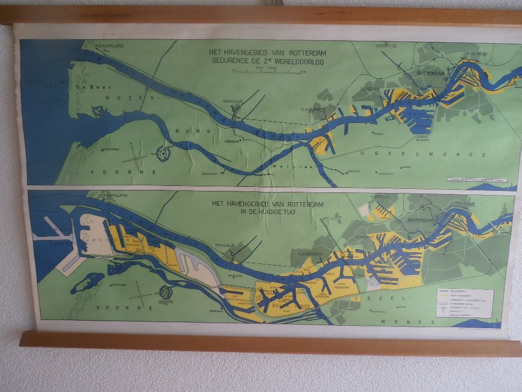 Schoolplaat geschiedenis/aardrijkskunde Havens Rotterdam, Antiek en Kunst, Ophalen, Geschiedenis