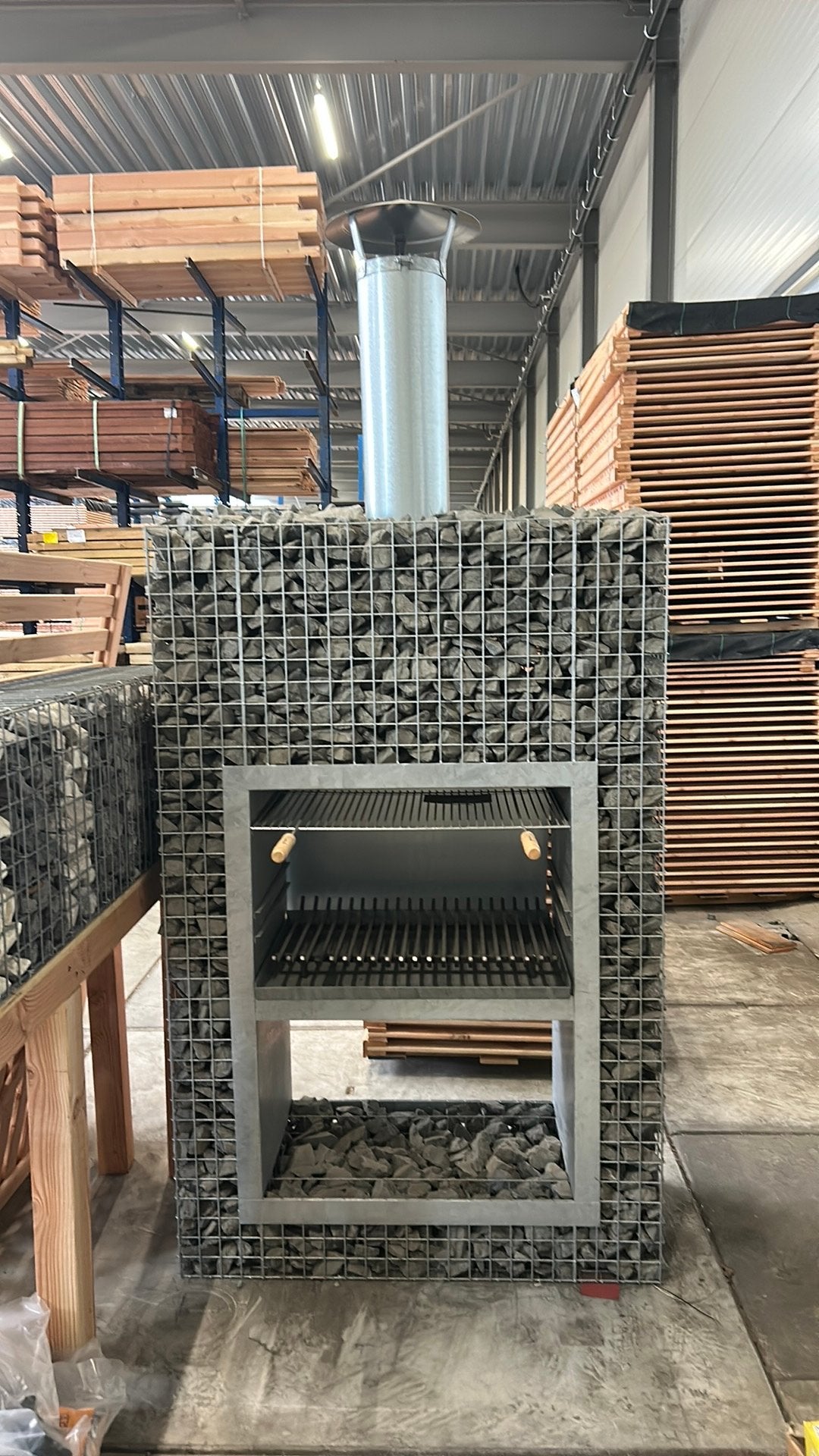 Schanskorf Tuinhaard / bbq met breuksteen 120x185cm, Tuin en Terras, Tuinhaarden, Ophalen, Nieuw