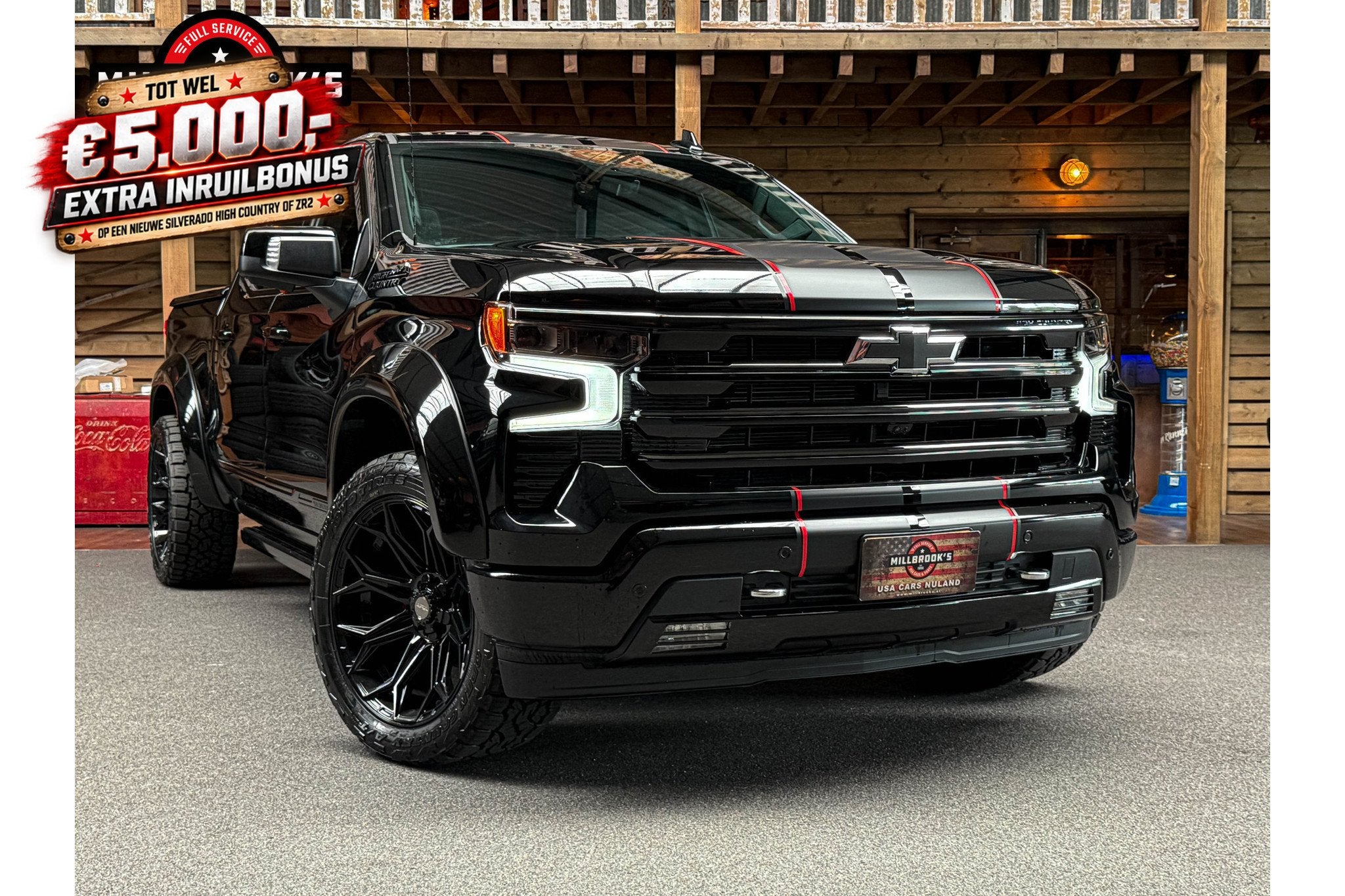 Chevrolet Silverado high country 6.2 V8 BOSE, Adaptieve crui, Auto's, Automaat, Zwart, Zwart, Leder