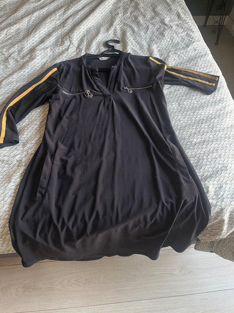 Jurk, Angelle Milan, Verzenden, Zwart, Knielengte