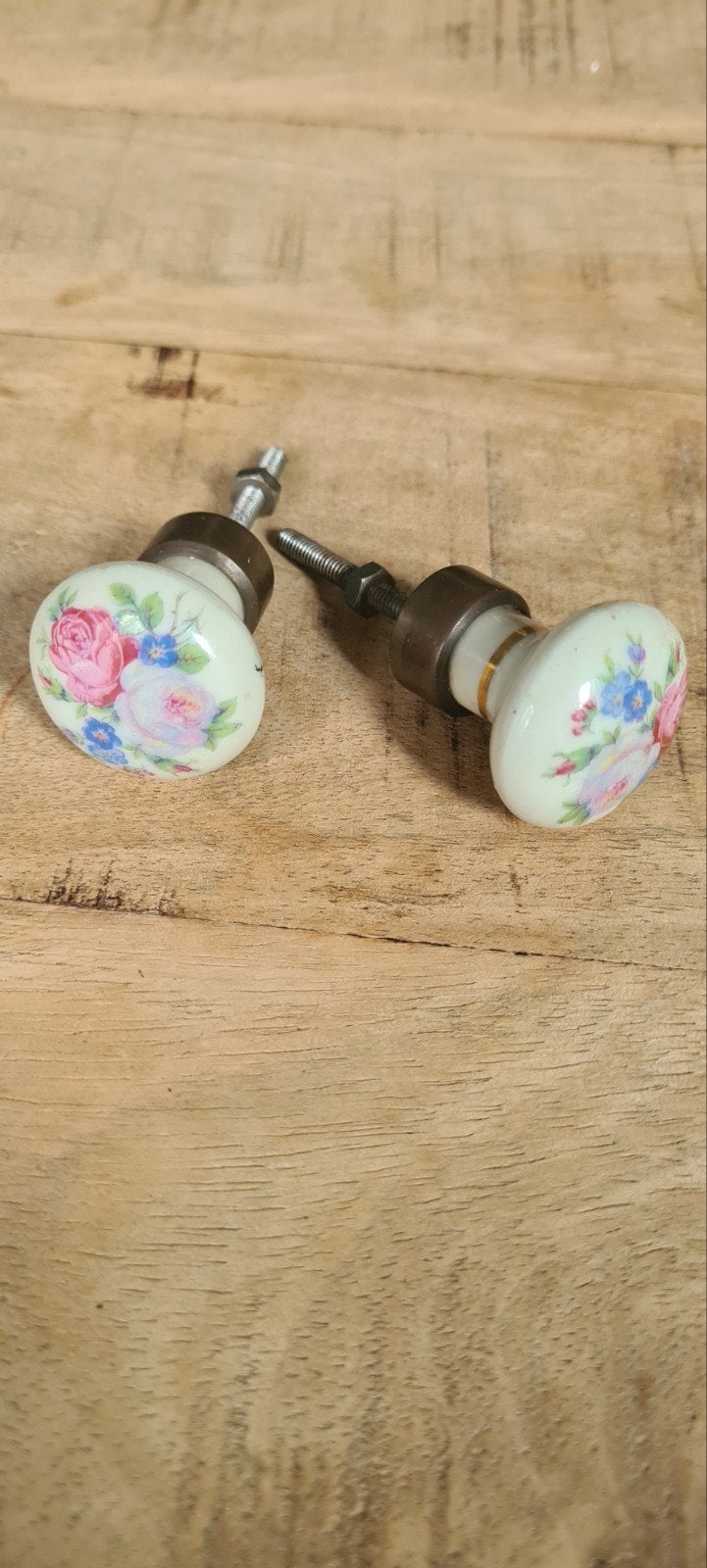Limoges porselein deurknop roos (2 stuks), Antiek en Kunst, Ophalen