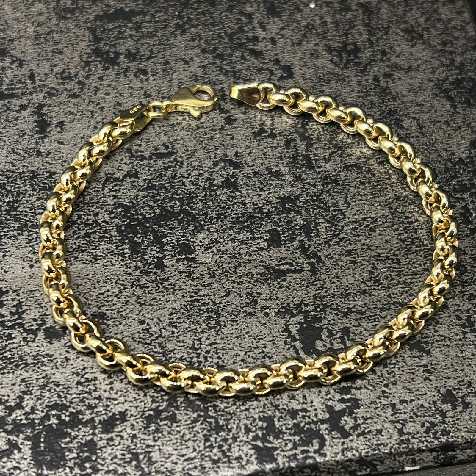 14 karaat gouden armband jasseron schakel, Ophalen of Verzenden, Zo goed als nieuw, Goud