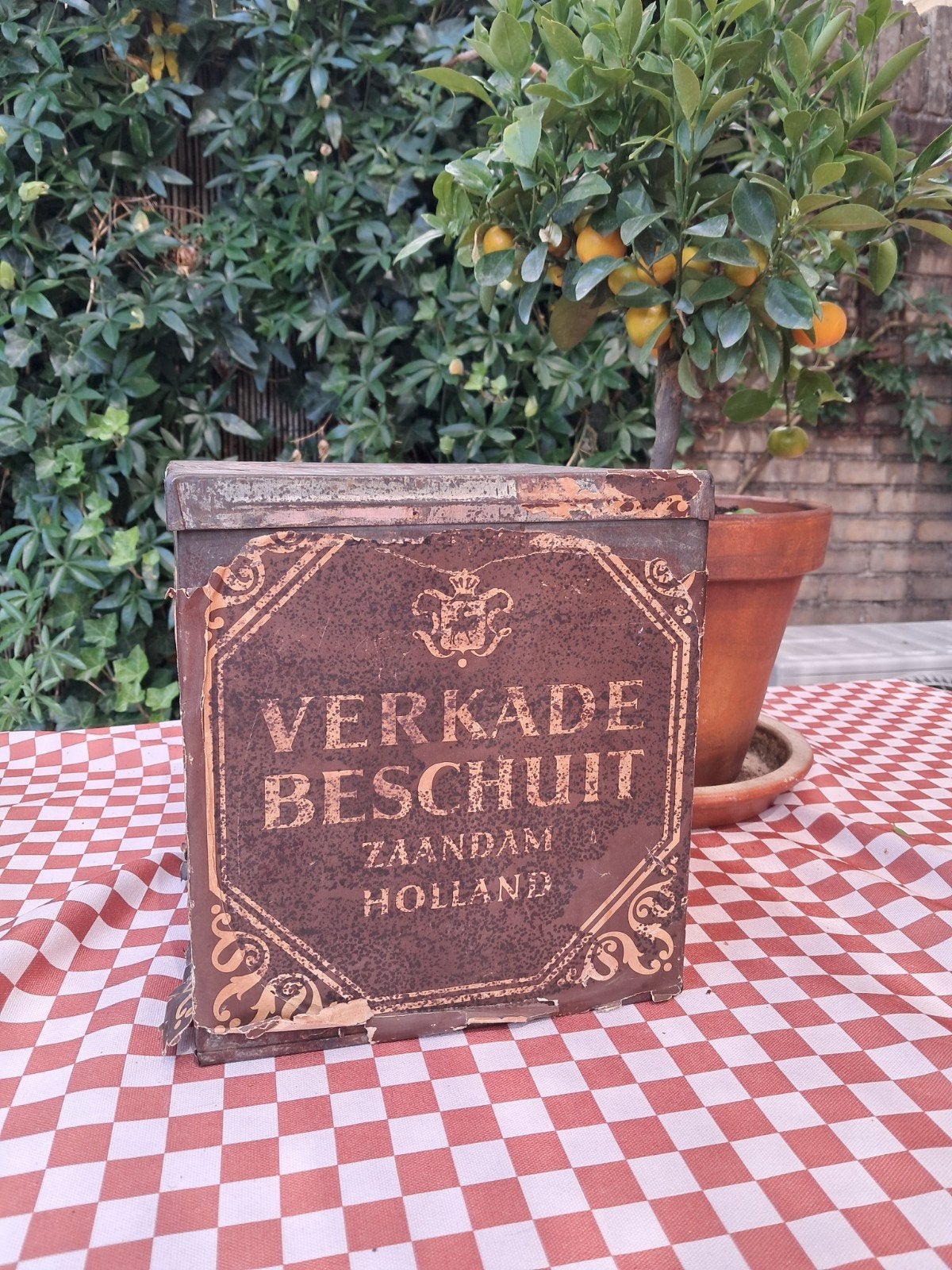 Oud Vintage Verkade Beschuit Blik - Zaandam Holland, Ophalen of Verzenden