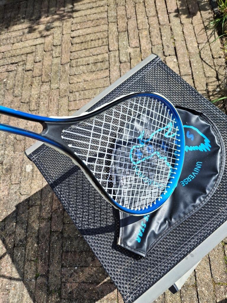 Squash racket Saxon, Ophalen of Verzenden, Gebruikt, Racket, Met hoes