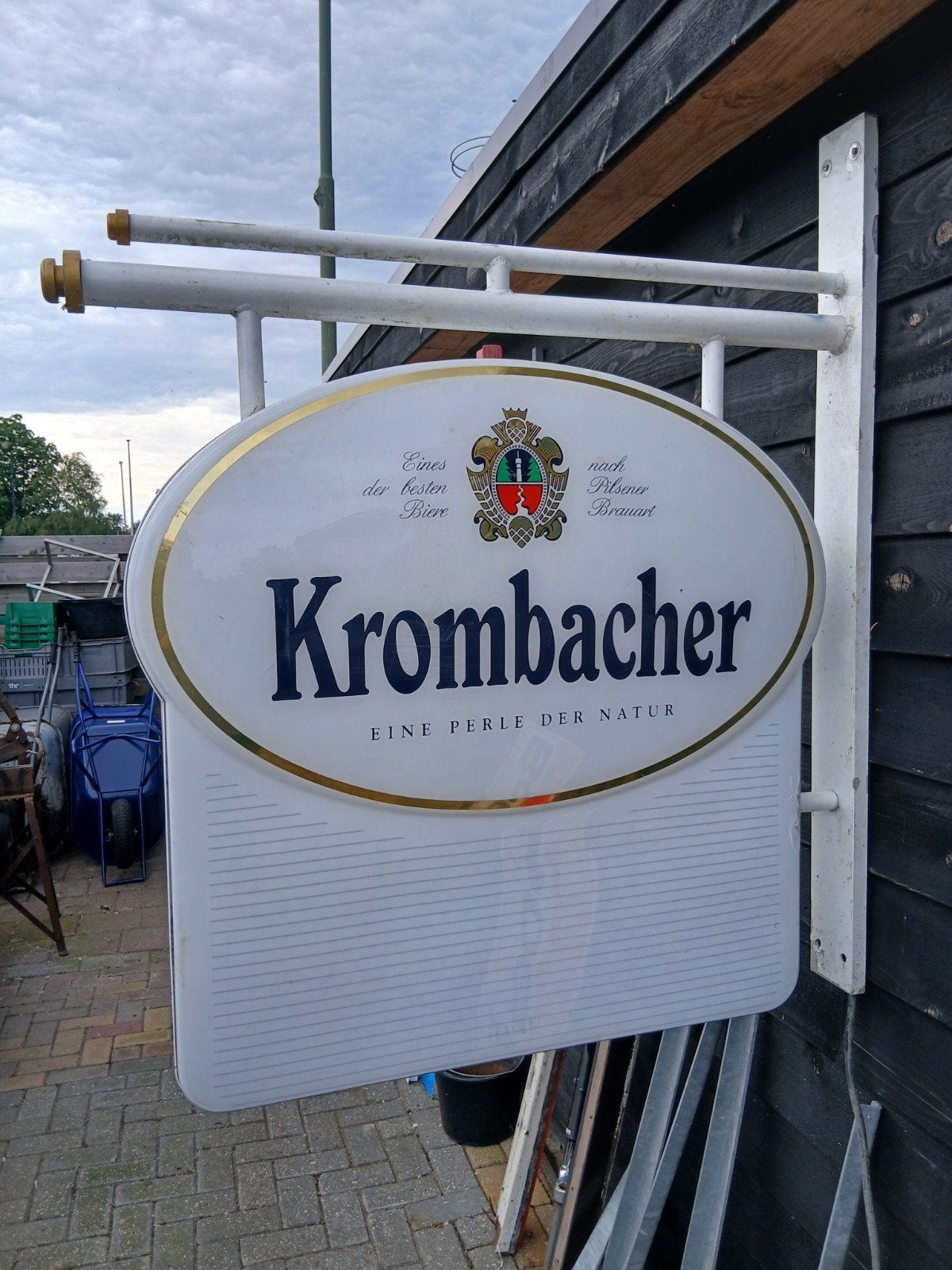 Krombacher lichtbak lichtreclame gevelreclame, Ophalen of Verzenden, Zo goed als nieuw, Reclamebord, Plaat of Schild, Overige merken