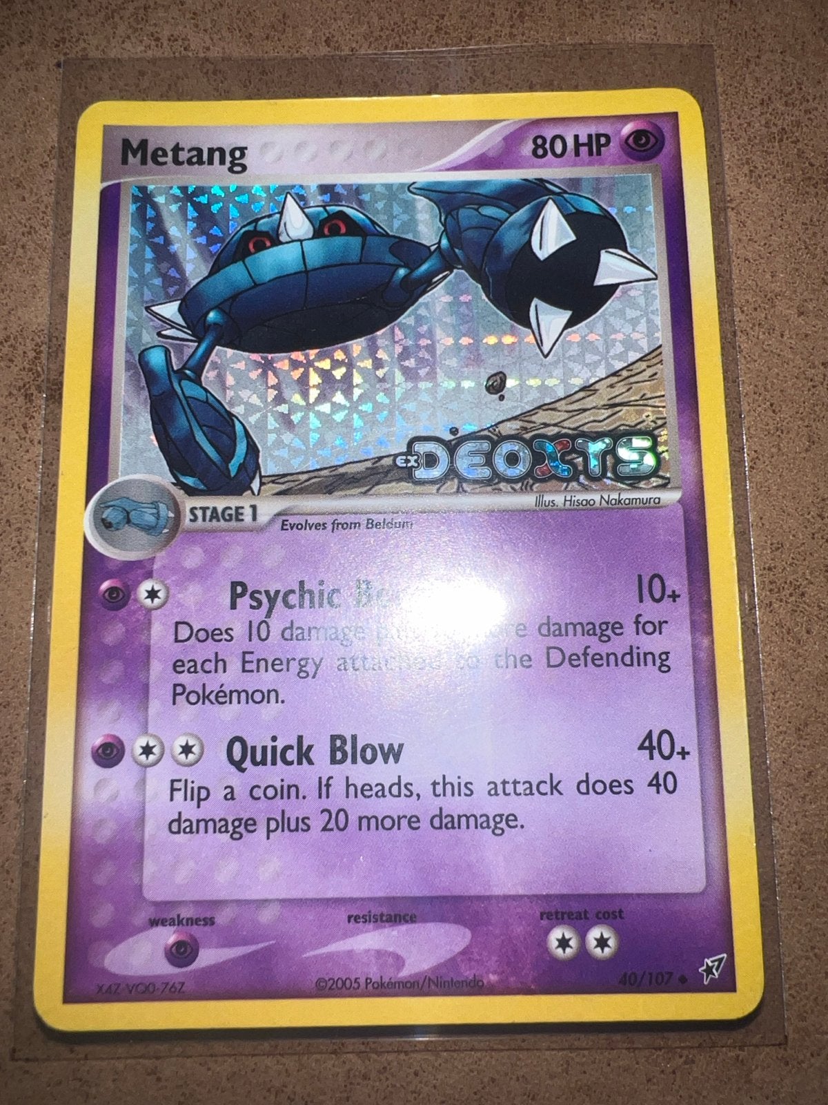 Metang 40/107 Holo Pokemon Kaart - Goede Staat, Ophalen, Gebruikt, Losse kaart, Foil