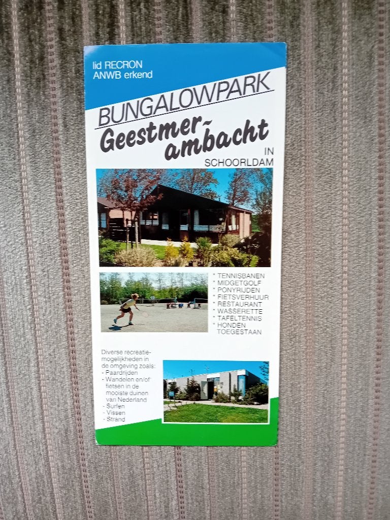 Folder - Bungalowpark Geestmerambacht, Ophalen of Verzenden, Zo goed als nieuw, Overige typen