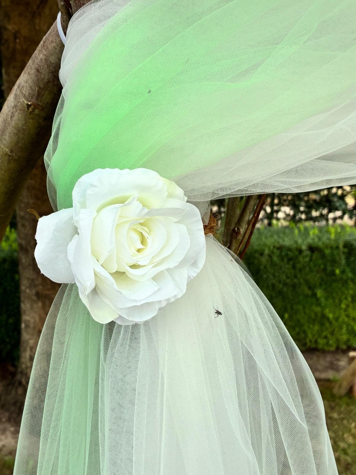 Chiffon gebroken wit en groen, Hobby en Vrije tijd, Stoffen en Lappen, Ophalen, 30 tot 120 cm, Katoen, Nieuw