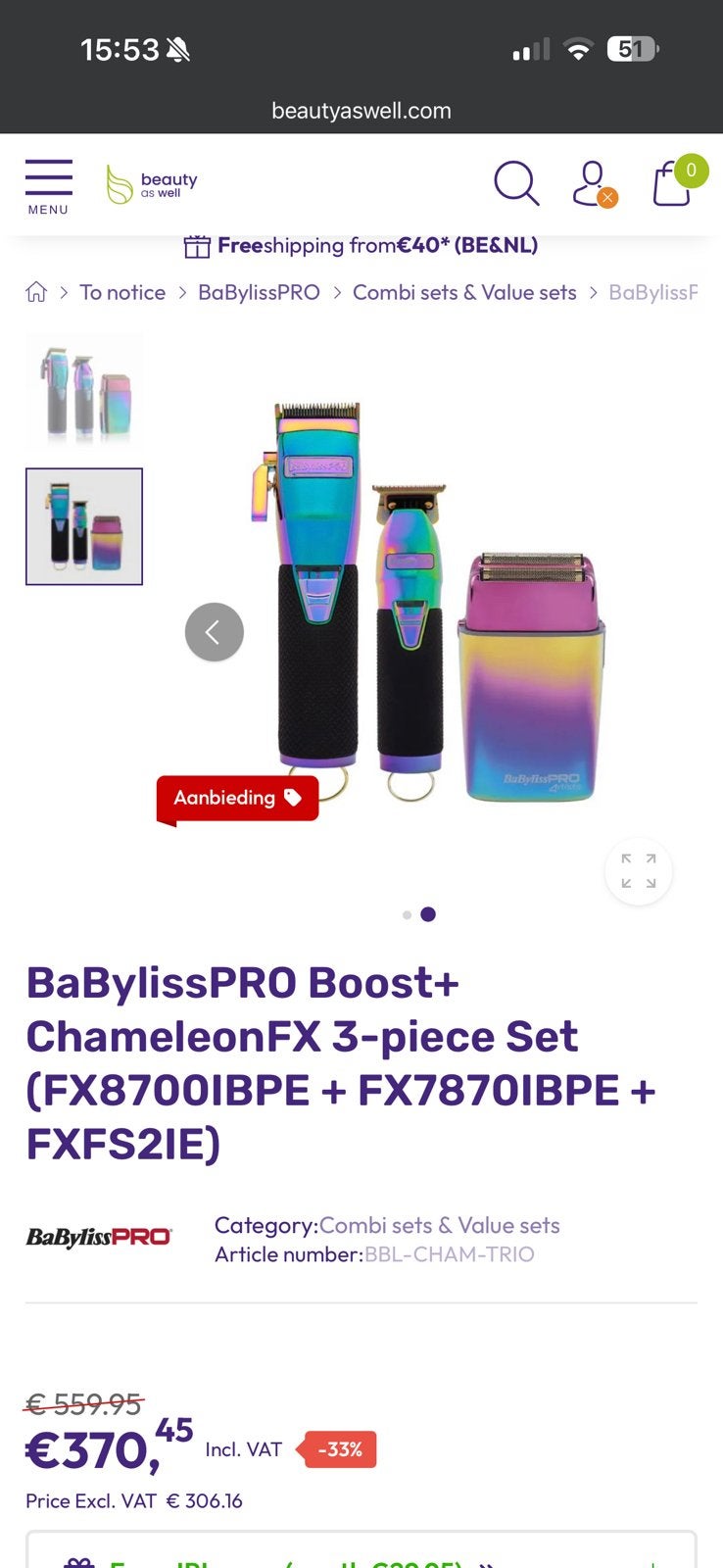 Babyliss pro boost+ Chameleon, Ophalen of Verzenden, Zo goed als nieuw, Overige typen