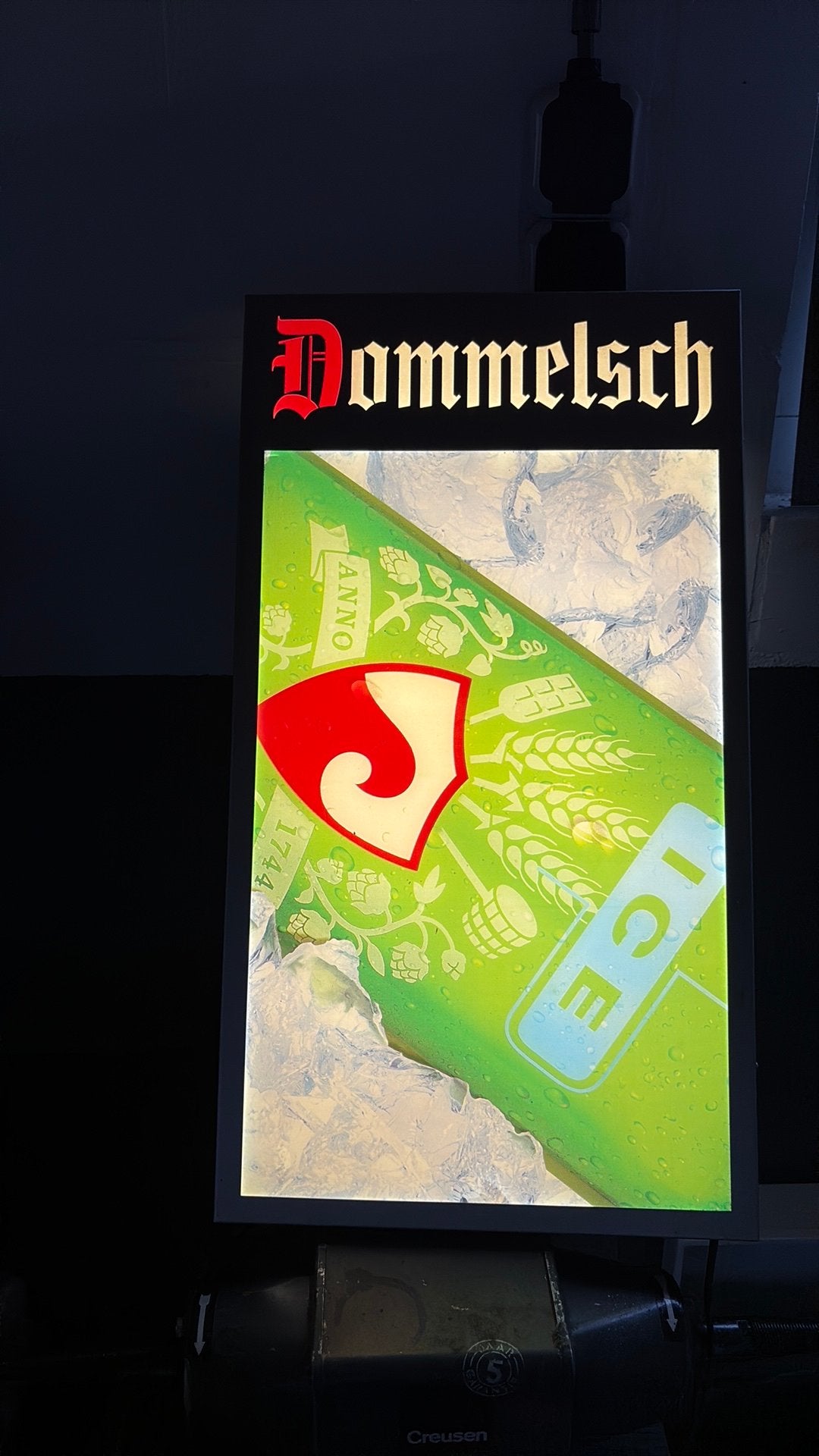 Licht reclame, Verzamelen, Ophalen of Verzenden, Gebruikt, Reclamebord, Plaat of Schild, Dommelsch