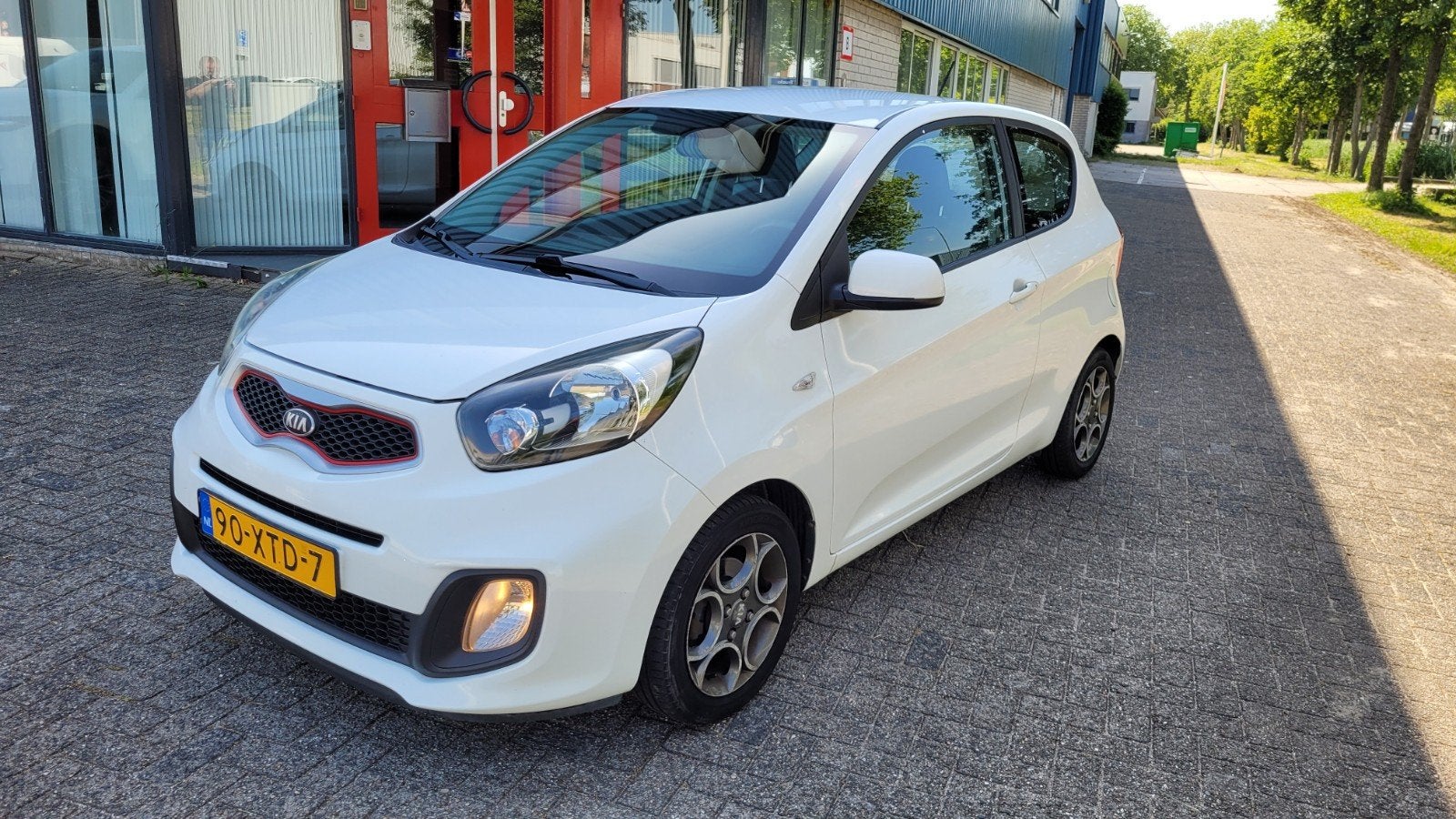 Kia Picanto 1.0 Cvvt sport 3-DRS 2013 Wit apk/airco/lm/Nap, Auto's, Voorwielaandrijving, Stof, 400 kg, Wit