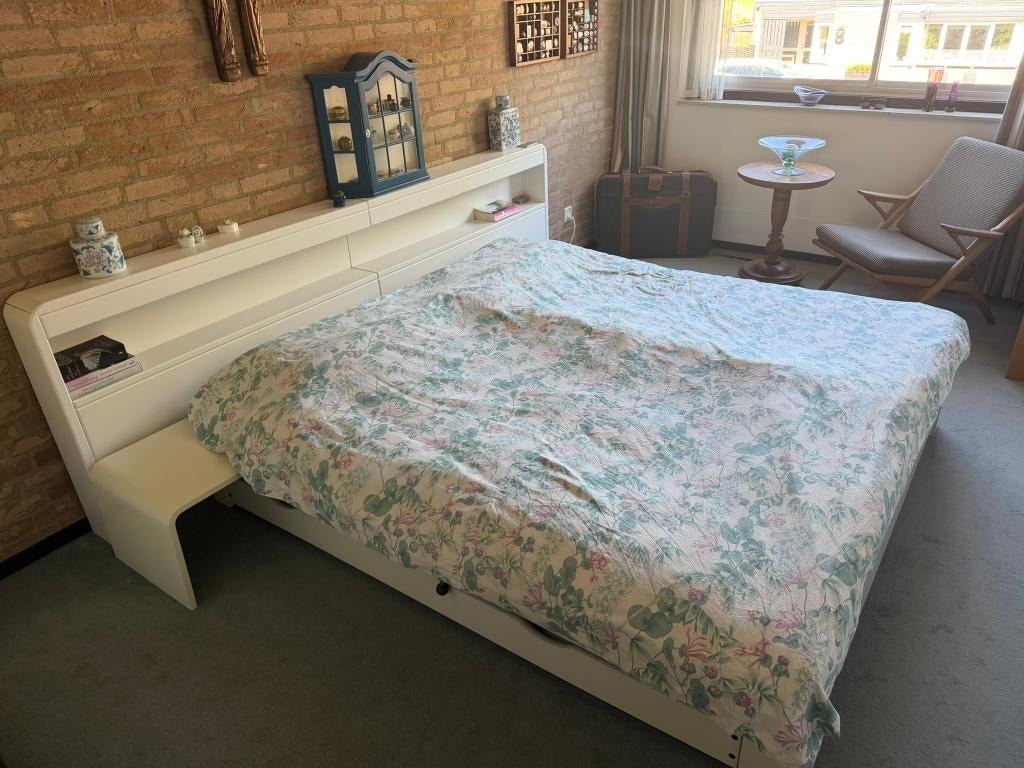 auping tweepersoons bed, Ophalen, Gebruikt, Wit, Tweepersoons
