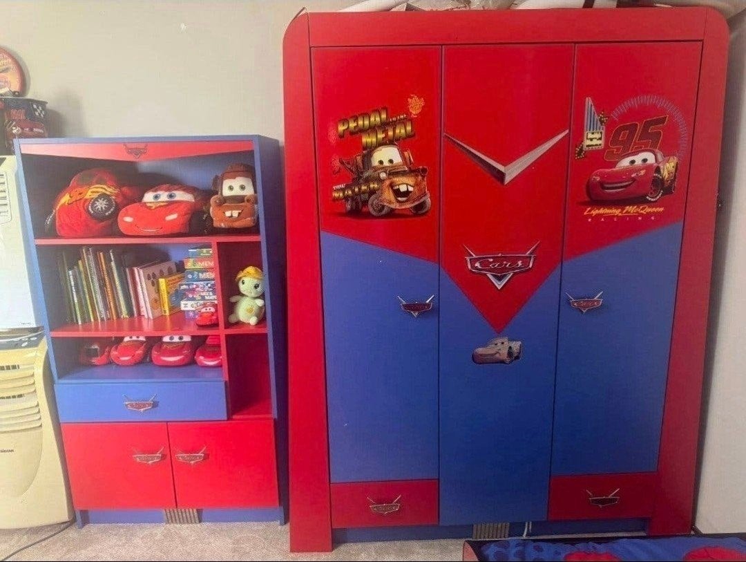 Cars Kledingkast en Boekenkast Set - Gebruikt maar Goed, Ophalen, Gebruikt, Kast, 50 tot 70 cm