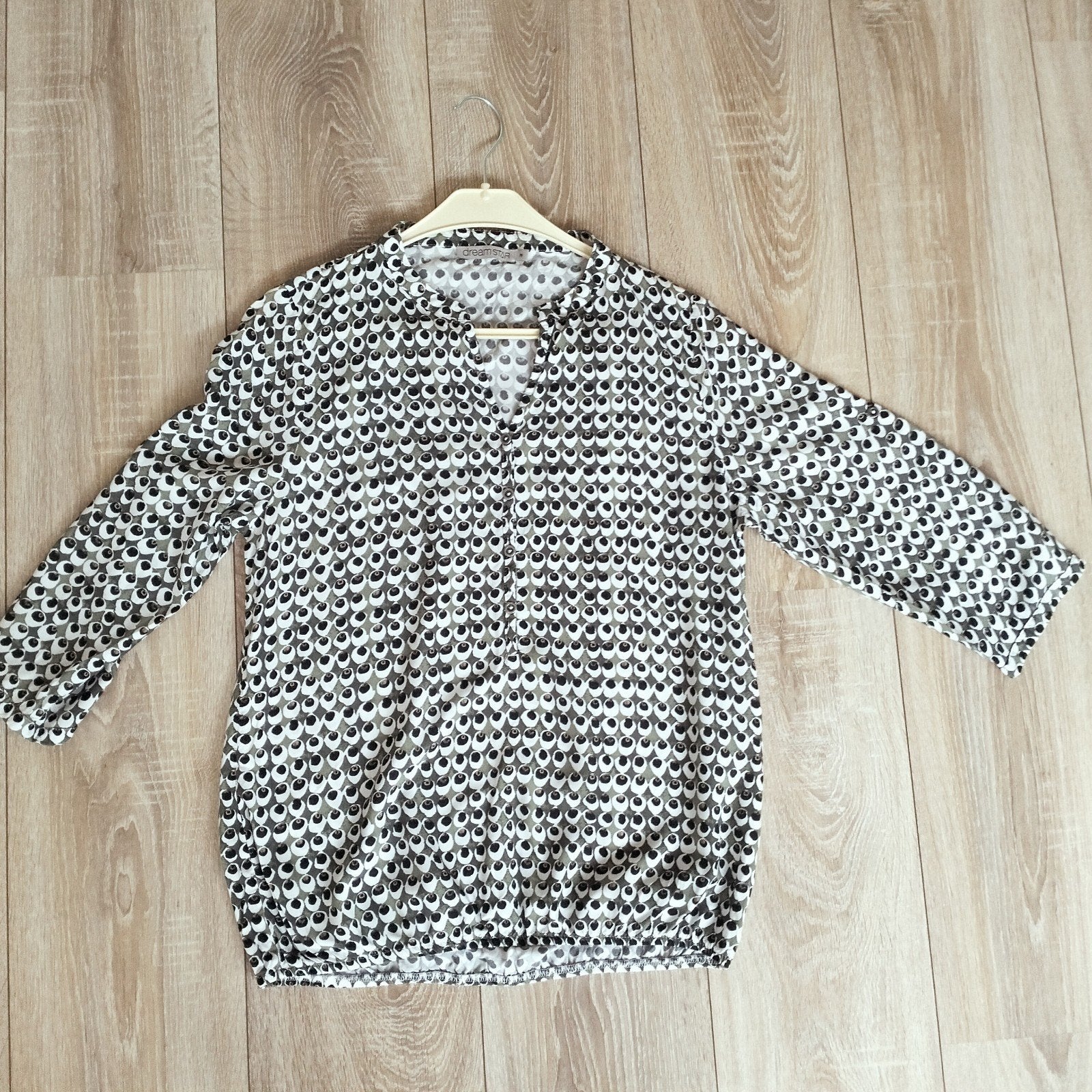 DREAMSTAR tuniek mt 36 groen zwart wit zgan 3 kwart mouw, Dreamstar, Ophalen of Verzenden, Zo goed als nieuw, Maat 36 (S)