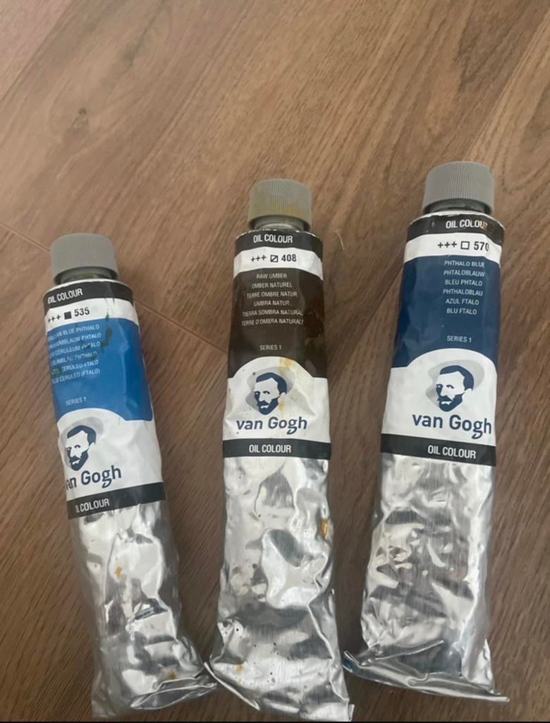 Van Gogh olieverf set - 3x 200ml en 1x 40ml, Hobby en Vrije tijd, Schilderen, Ophalen of Verzenden, Gebruikt, Olieverf