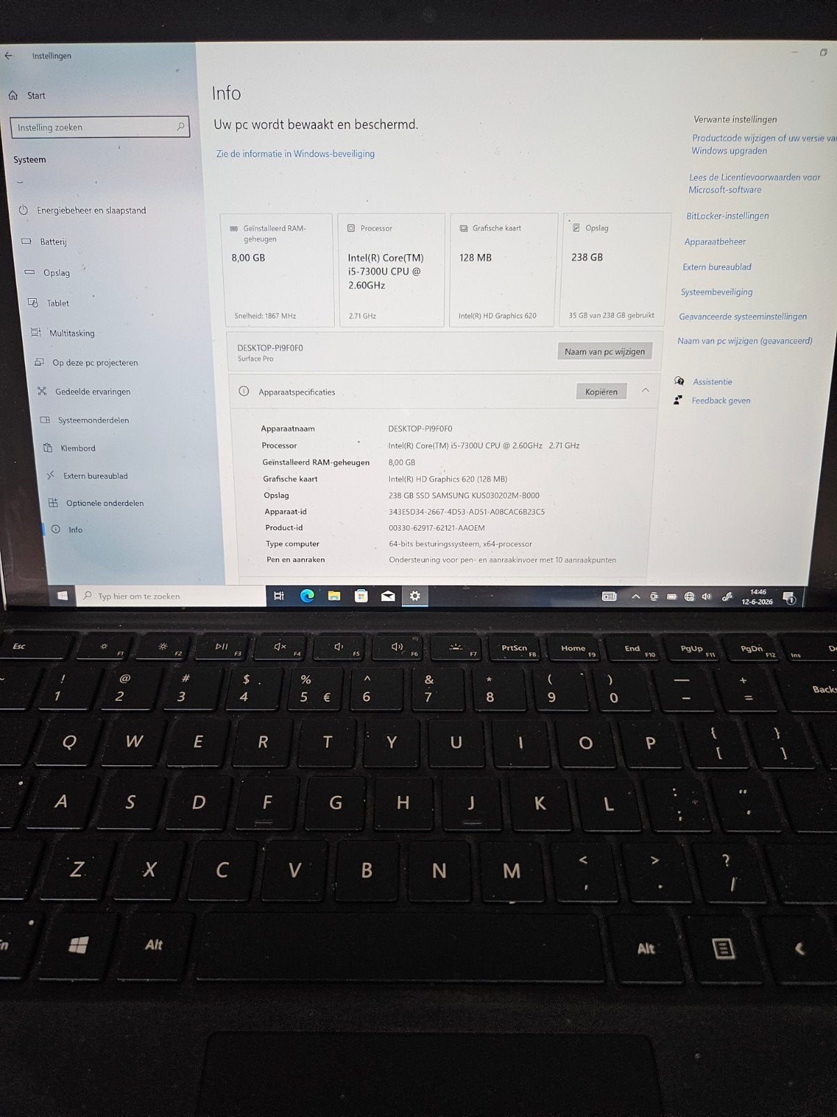 Microsoft Surface Pro i5-7300U 8GB RAM 238GB SSD, Ophalen of Verzenden