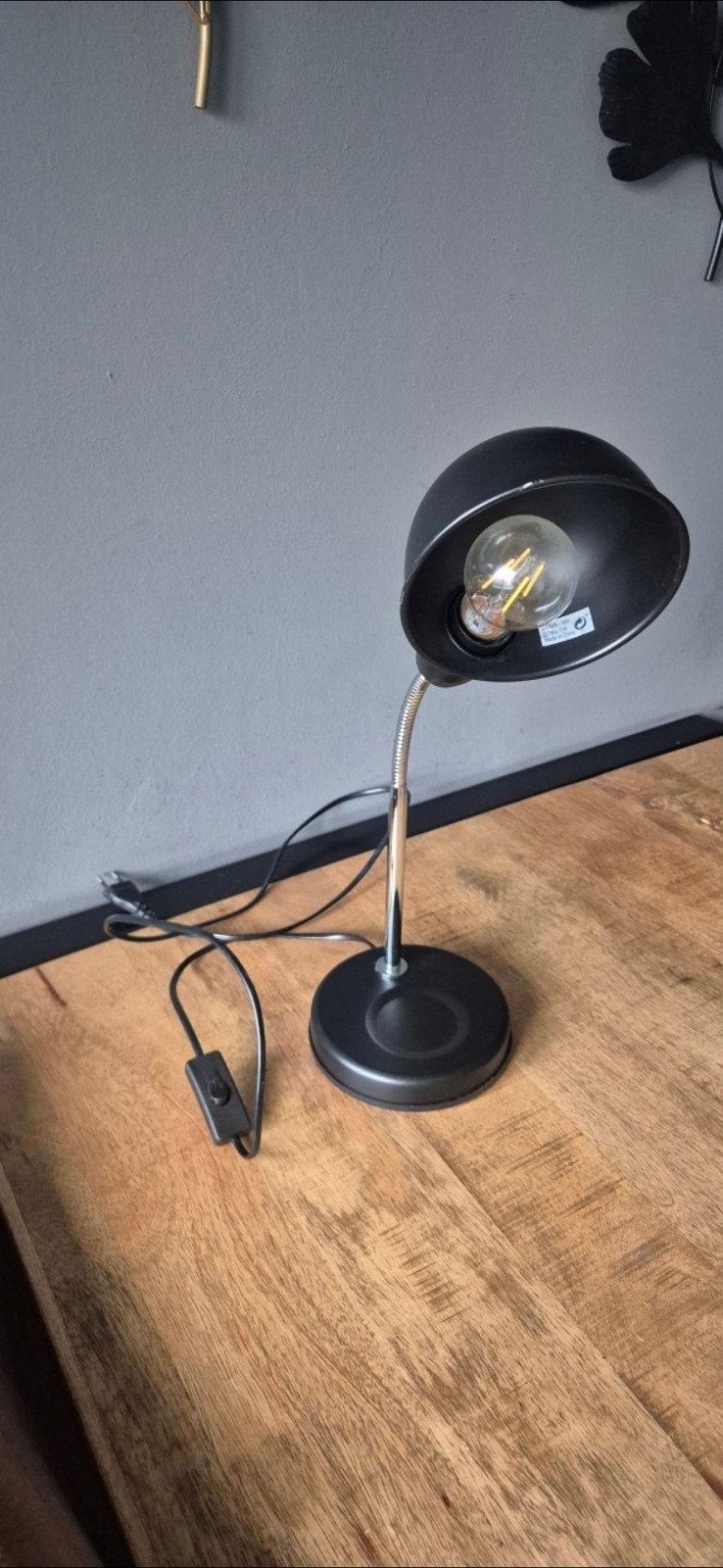 Bureaulampje (buigbaar) zwart, Ophalen, Bureaulamp, Gebruikt, Inclusief lichtbron