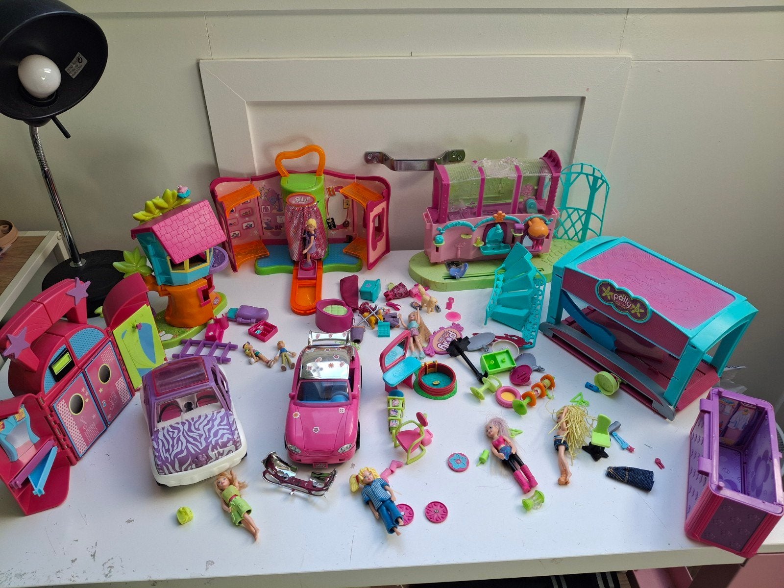 Polly Pocket Speelset met Auto's en Poppen - Gebruikt, Ophalen of Verzenden, Gebruikt, Meisje