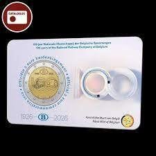 België 2 euro 2026 coincard 100 jr. Nationale Spoorwegen, Ophalen of Verzenden, België, 2 euro