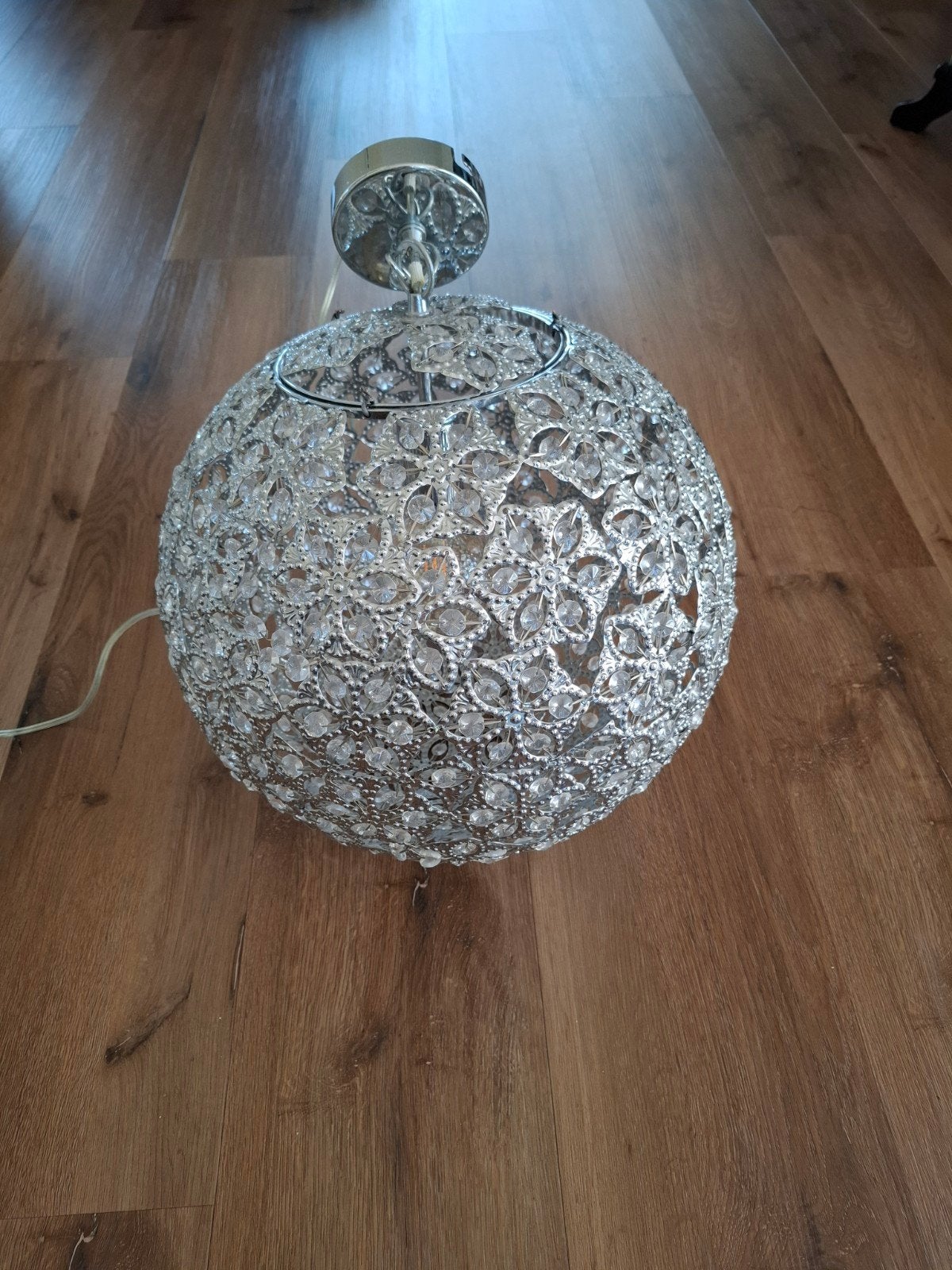 Prachtige Freelight hanglamp, Gebruikt, Modern, Glamour, Kristal, Glas, E27 (groot)