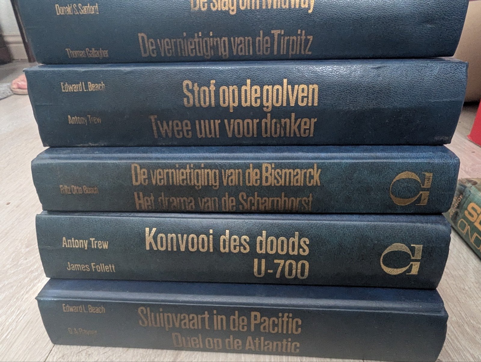Collectie oorlogsboeken: Slag om Midway, Tirpitz, Bismarck, Marine, Diverse auteurs (o.a. Donald S. Sanford, Thomas Gallagher)