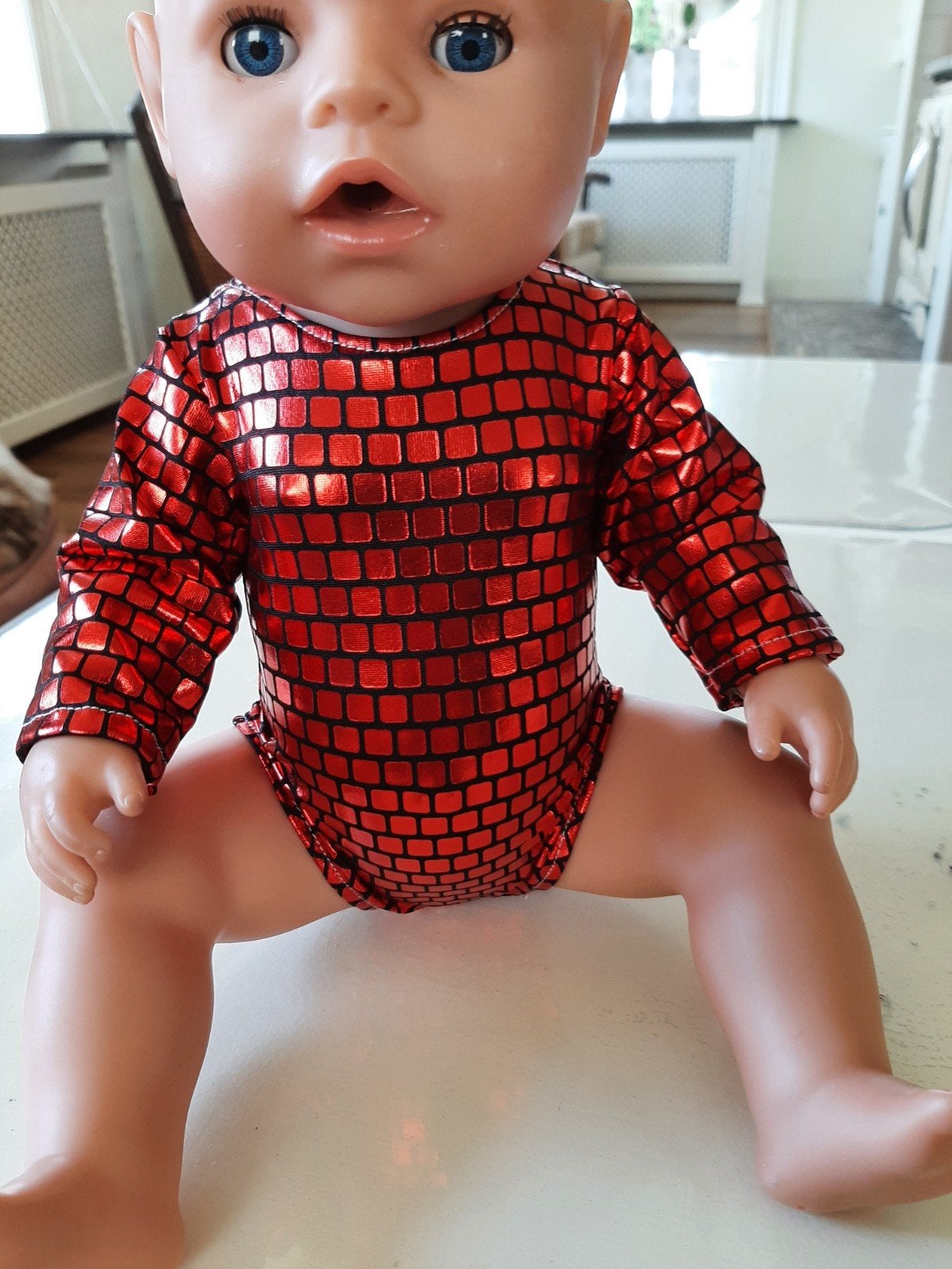 mooie rode glitter turnpakje baby born pop 43cm, Ophalen of Verzenden, Nieuw, Babypop