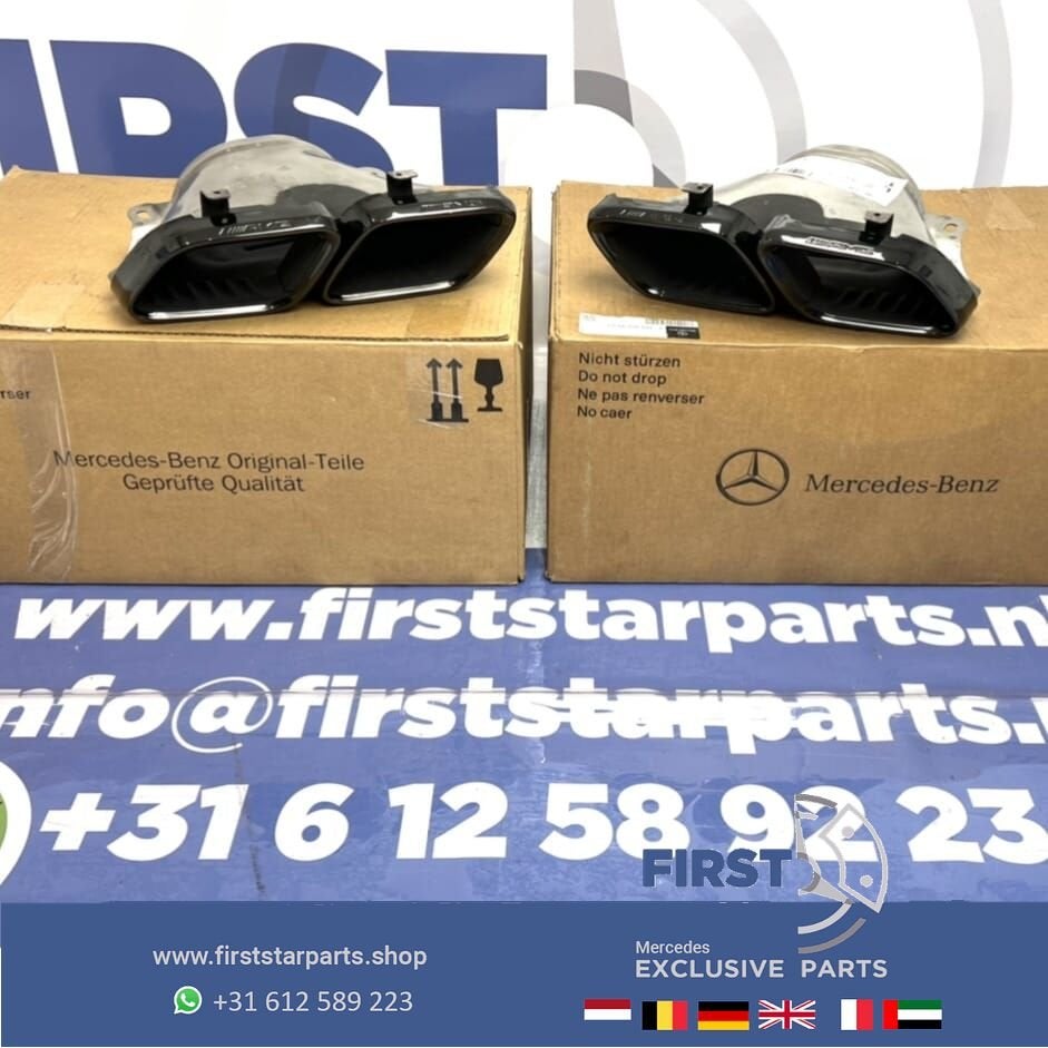 W214 E 63 AMG UITLAATSIERSTUKKEN SET 2024 ZWART ORIGINEEL Me