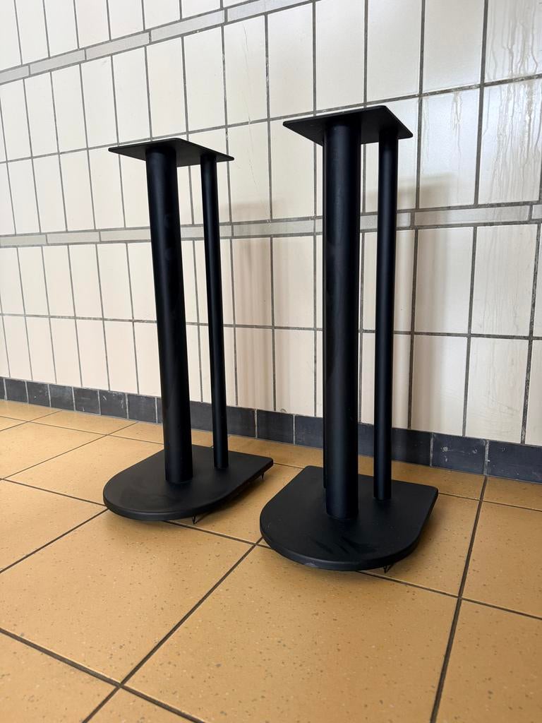 Set van 2 zwarte speakerstands, Gebruikt, Overige typen, Minder dan 60 watt, Ophalen