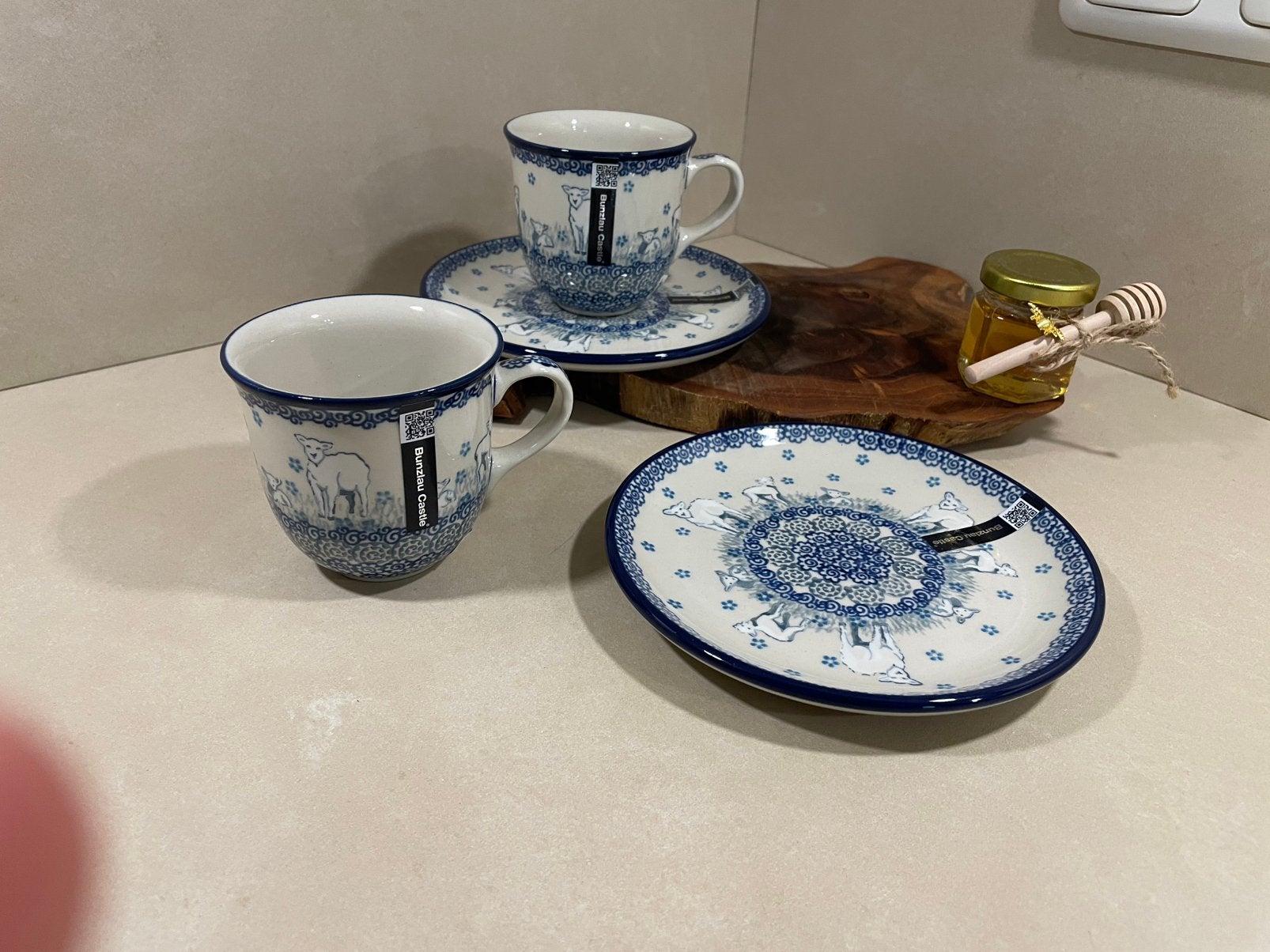 2 Nieuwe Bunzlau Castle tulpmokjes en gebaksbordjes, Huis en Inrichting, Keuken | Servies, Overige typen, Nieuw, Ophalen of Verzenden
