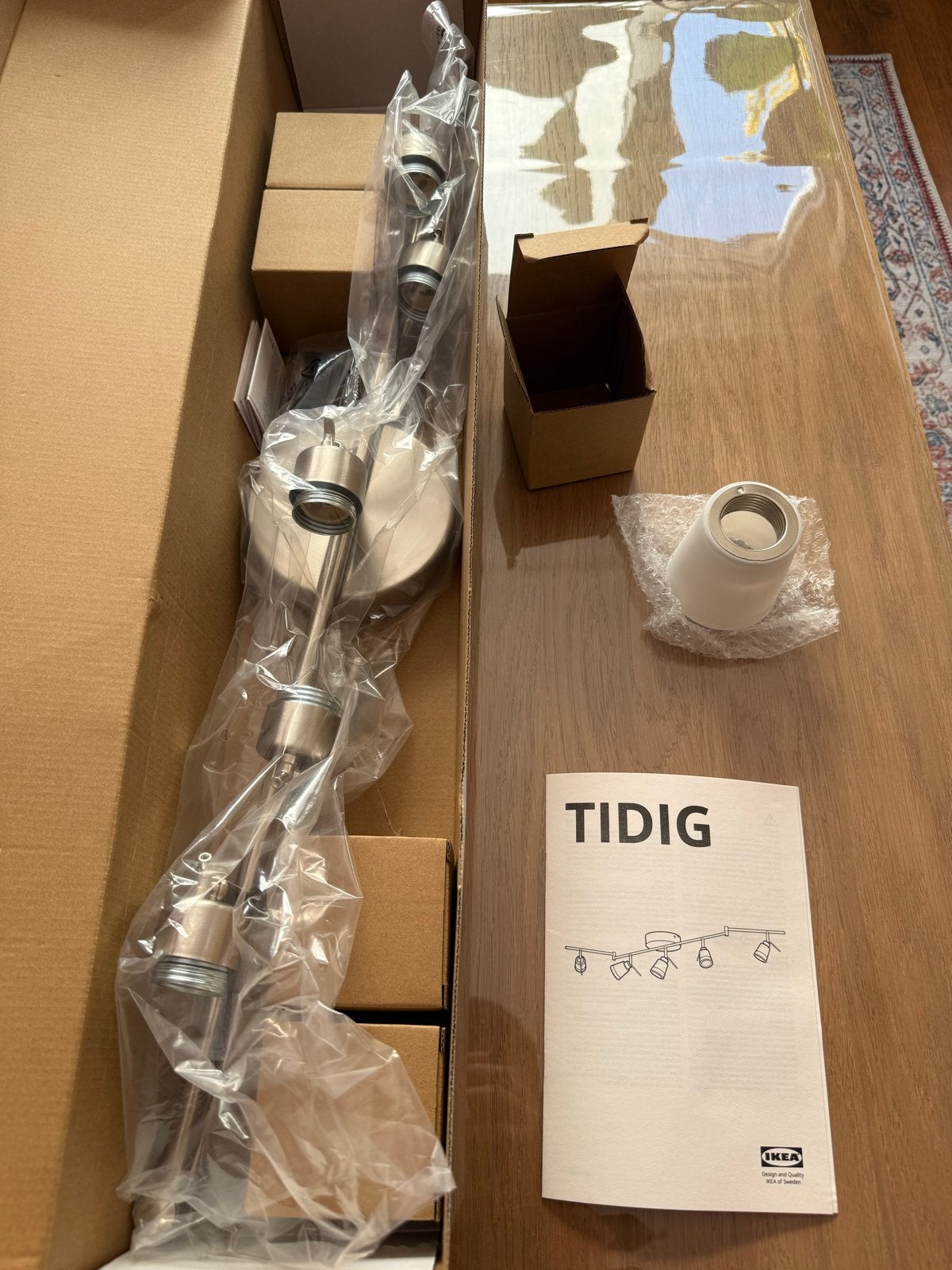 Nieuwe IKEA TIDIG plafondspot met 5 verstelbare spots, Ophalen, GU10, Nieuw, Verstelbaar