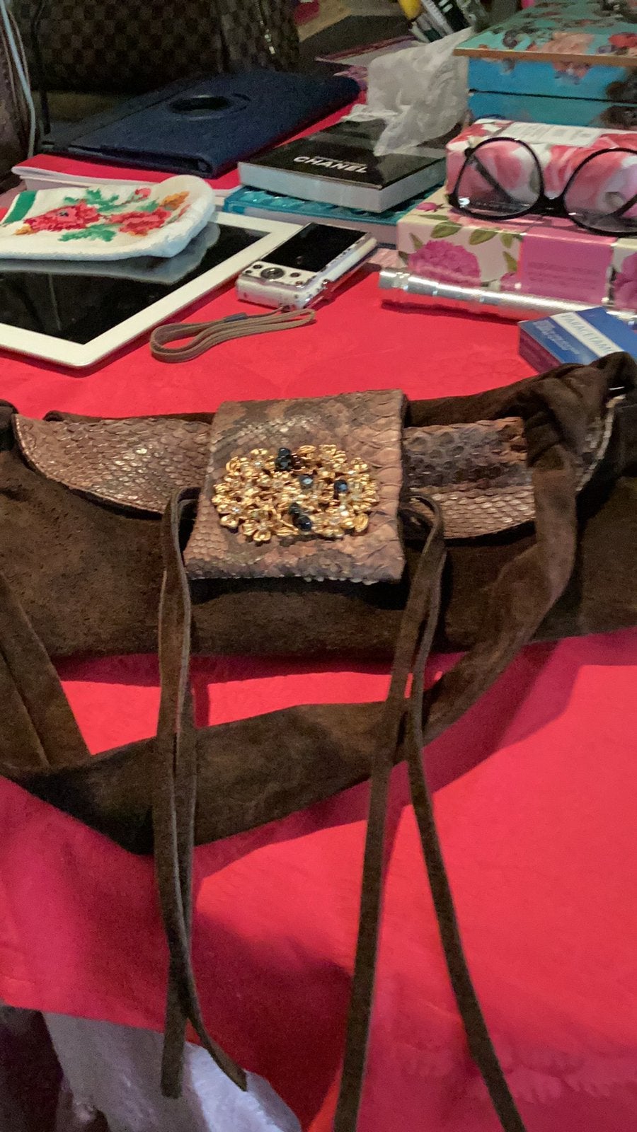 Tas echt suede, Ophalen of Verzenden, Zo goed als nieuw