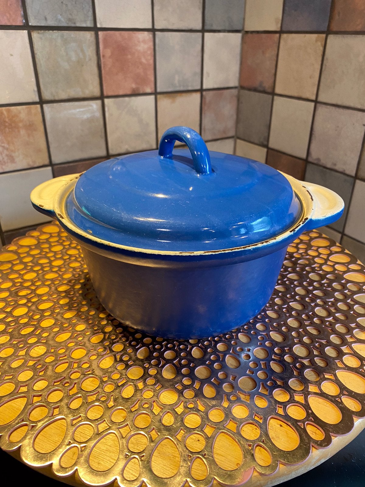 Franse gietijzeren braadpan,F.20,doorsnee 20 cm,hoog 10 cm, Ophalen of Verzenden, Gebruikt, Gietijzer, Koekenpan of Braadpan