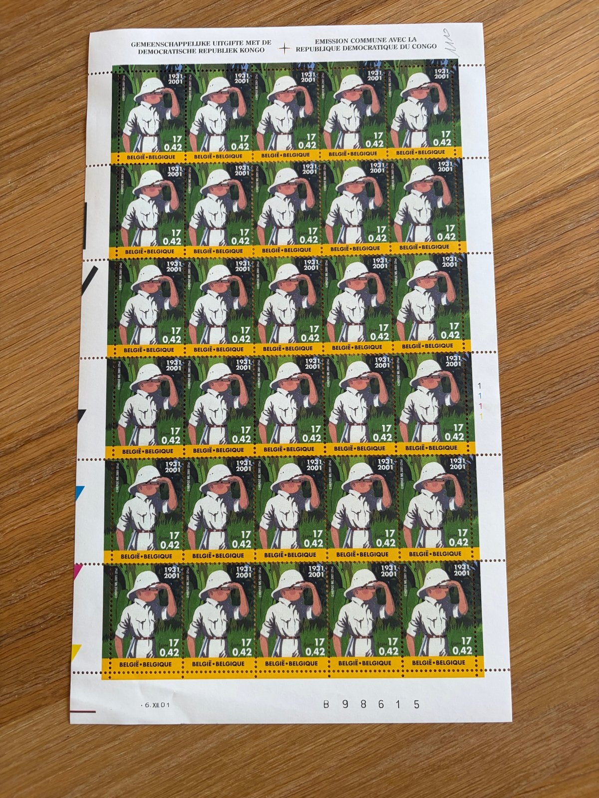 Vel postzegels Kuifje  België Congo 1931-2001, Verzamelen, Ophalen of Verzenden