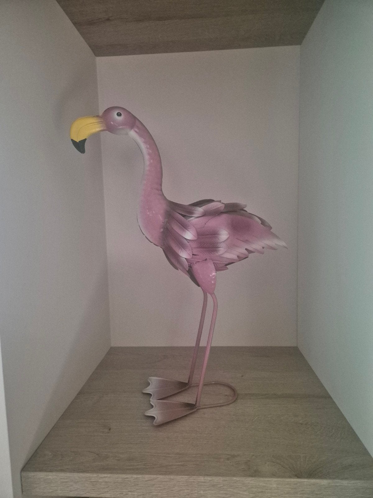 Decoratie Flamingo - Roze Metalen Beeldje, Overige stijlen, Roze, Ophalen of Verzenden, Zo goed als nieuw
