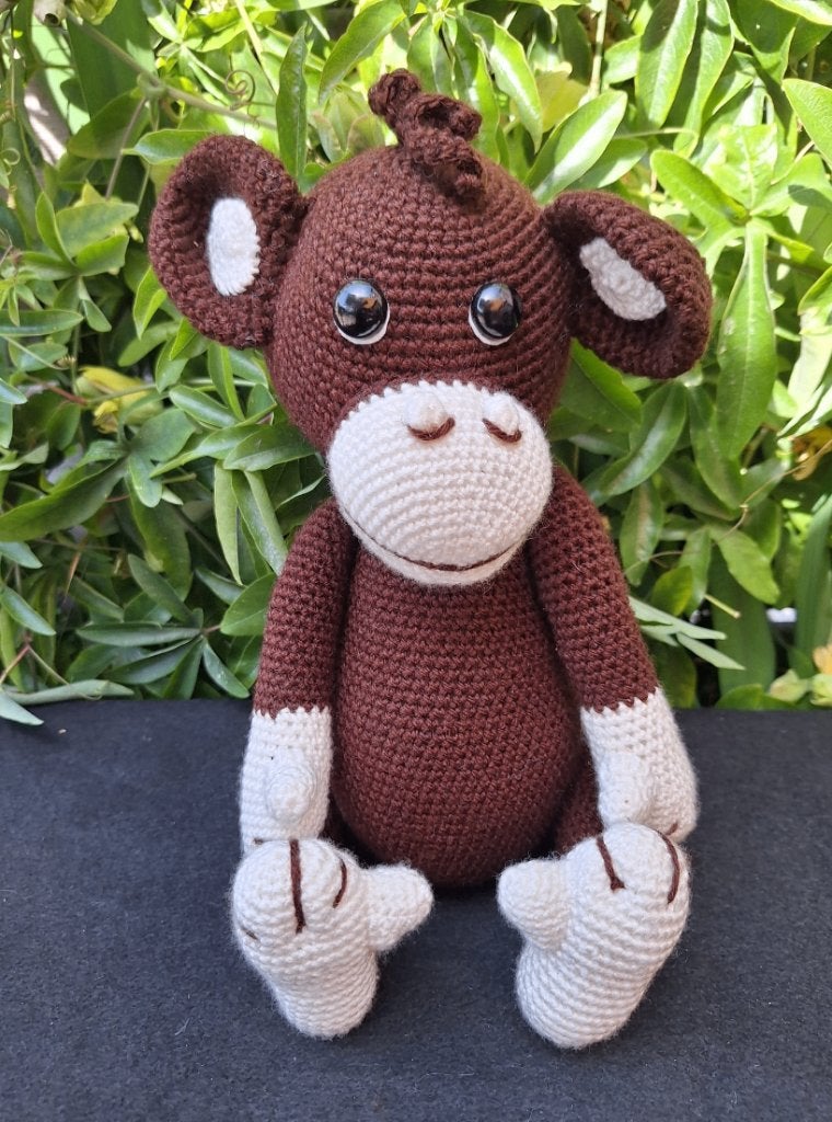 Handgemaakt knuffel aapje, Overige merken, Ophalen of Verzenden, Zo goed als nieuw, Middelgroot (20 tot 80 cm)