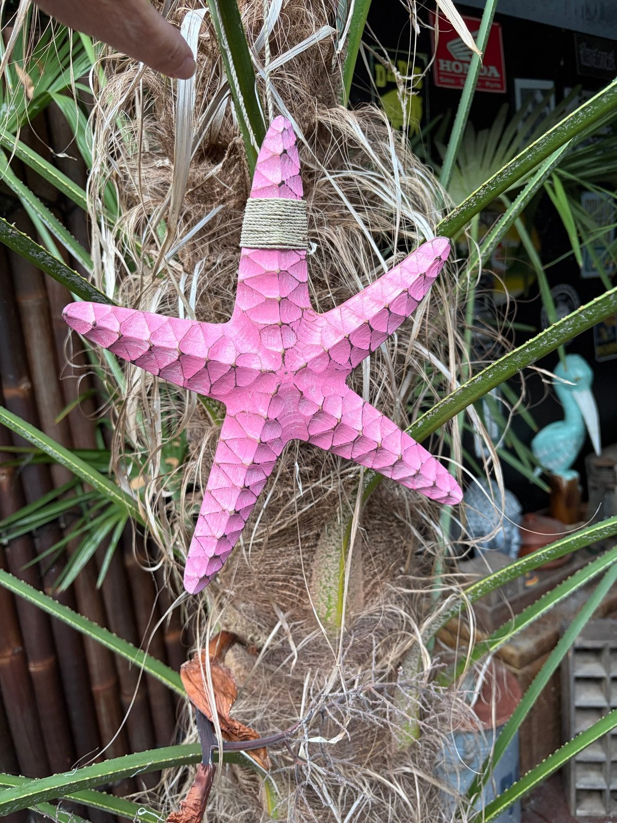 Roze houten zeester decoratie - strand thema, Hout, Boho, Nieuw, Roze