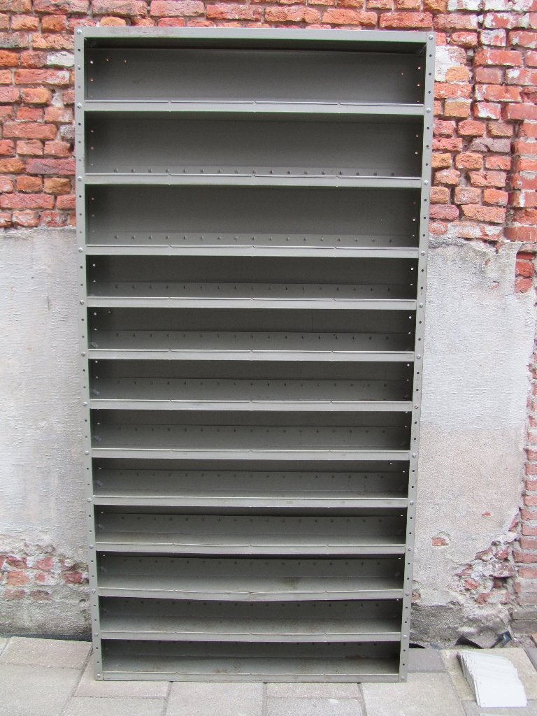 Vintage industriële metalen vakkenkast, Ophalen